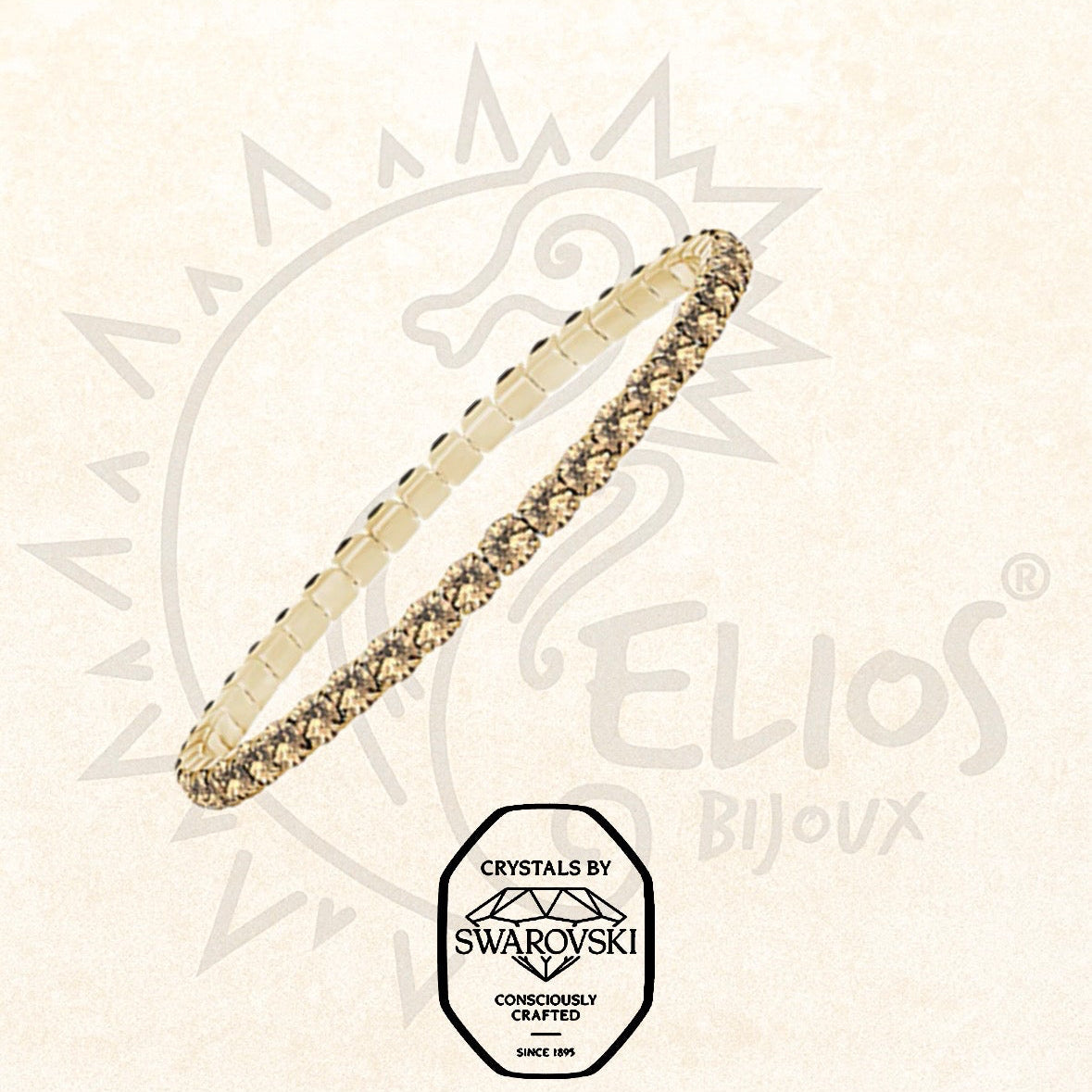 Swarovsky Tennis Champagne/Gold