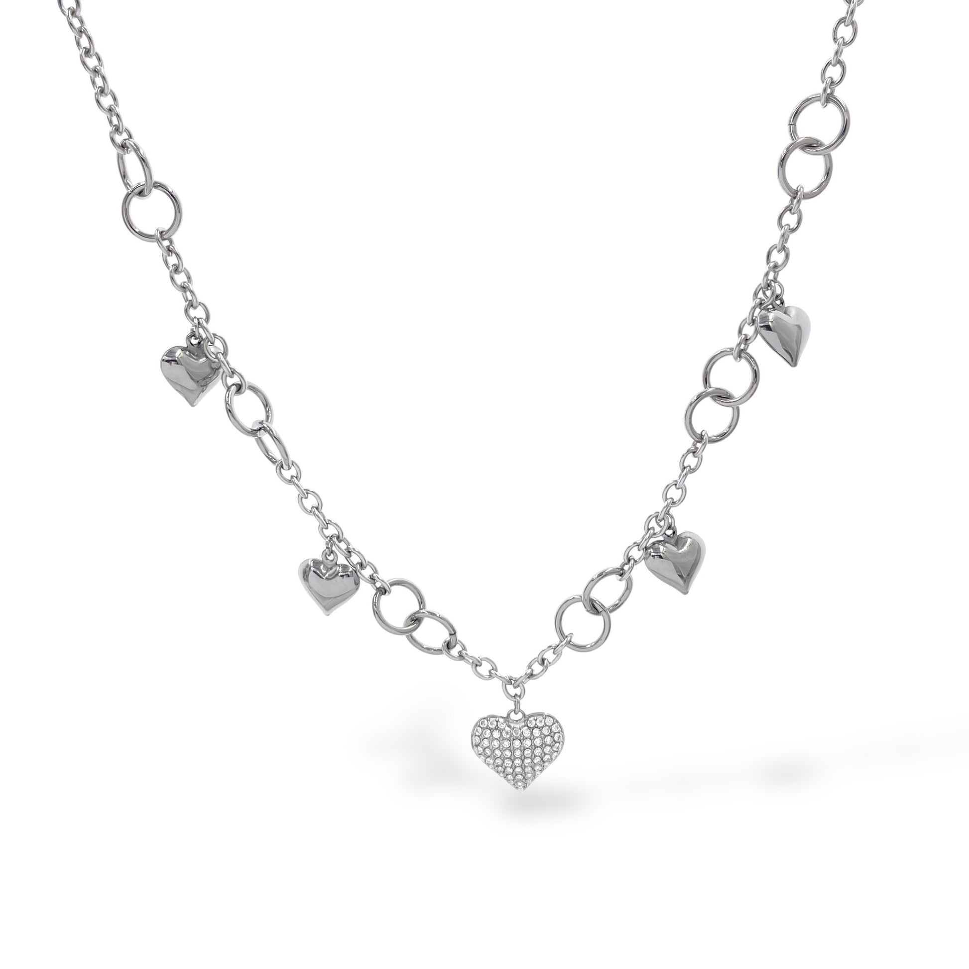 Collana Sonaglio Cuore Strass