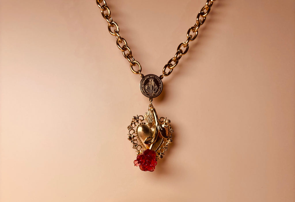 Collana Cuore Sacro & Rosa