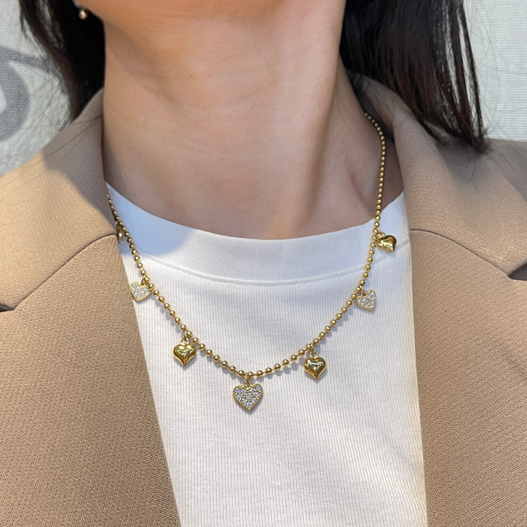 Collana Palline e Cuori Sparkling