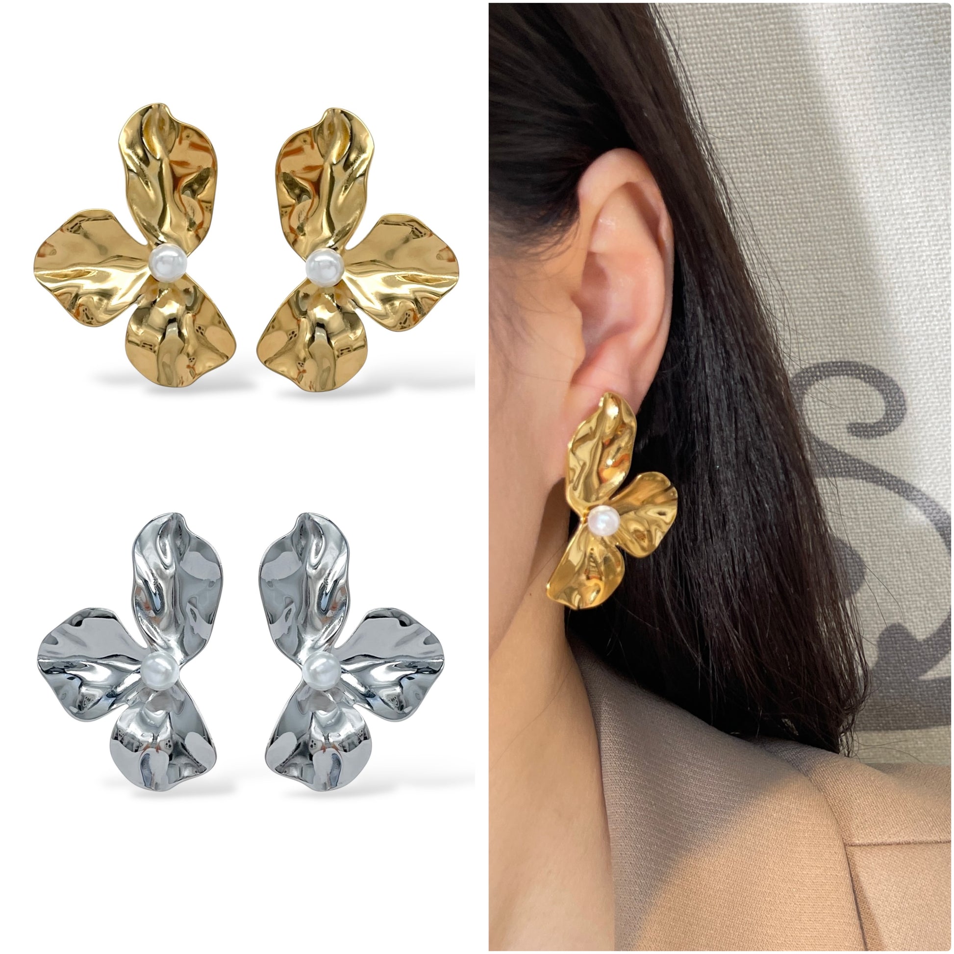 Orecchini Pearls and Flowers