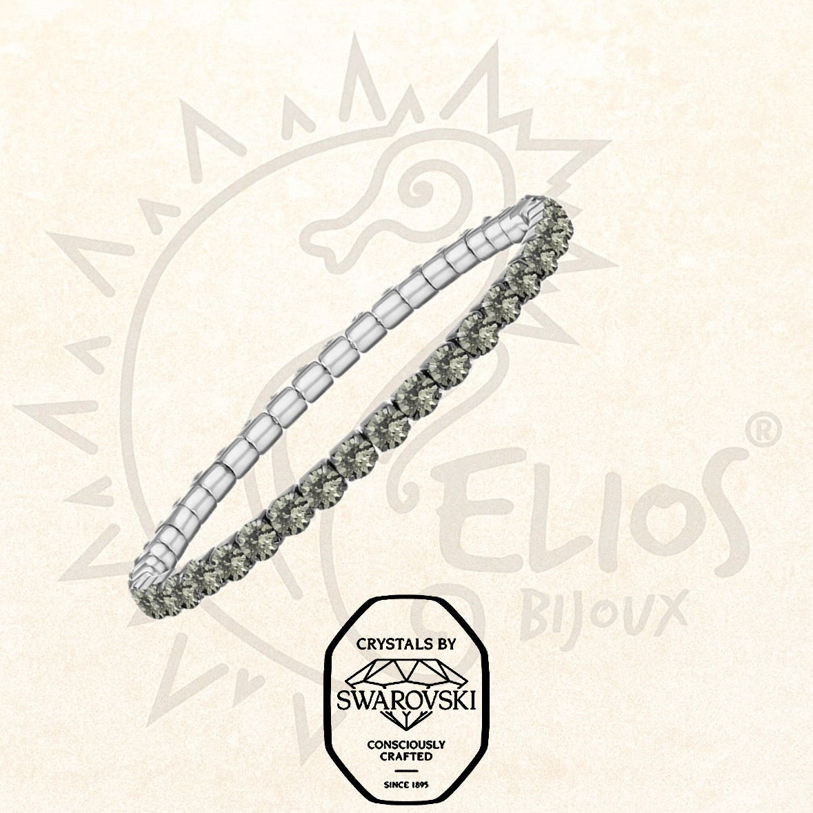 Swarovsky Tennis Grigio Perla/Silver