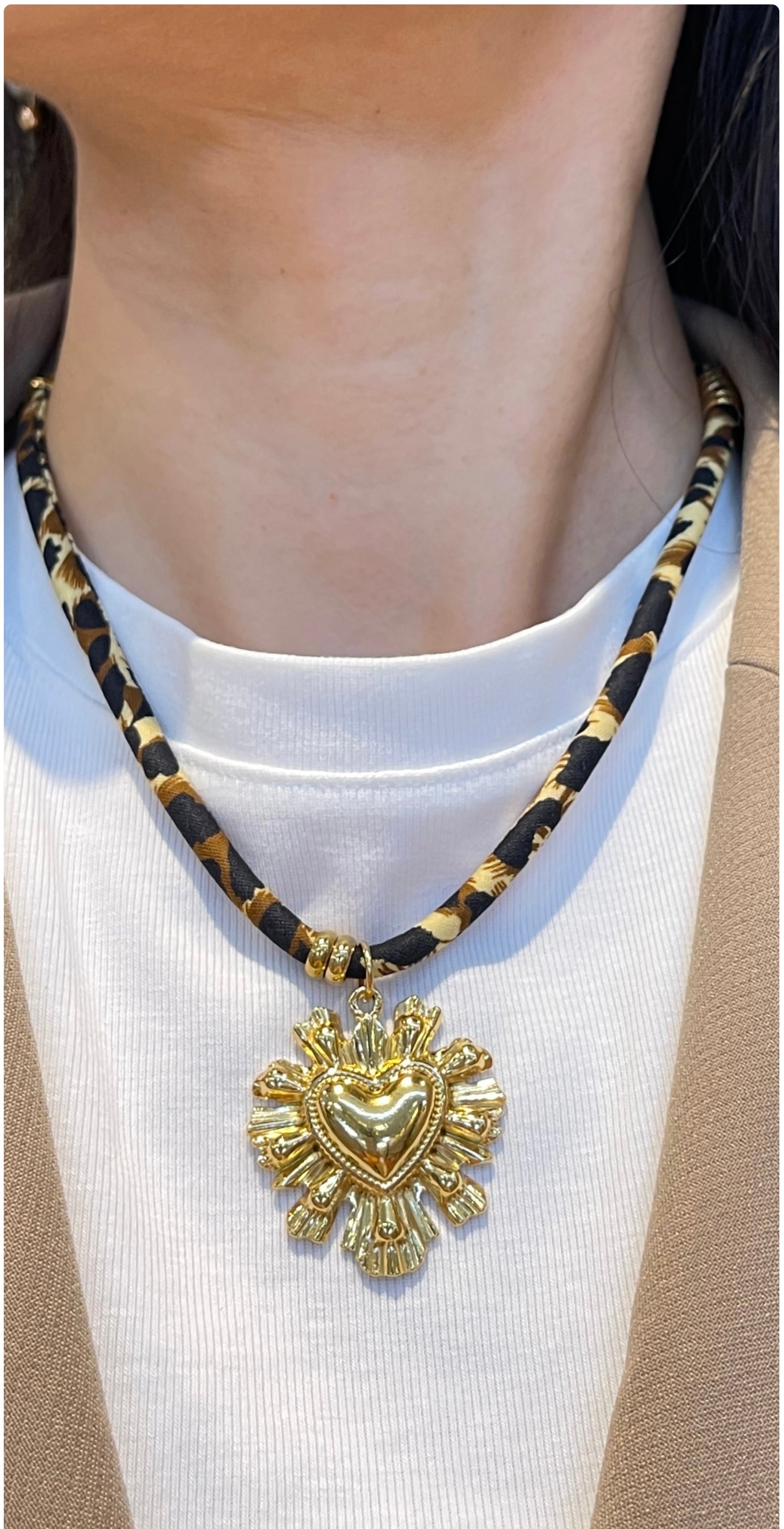Collana Leopard Cuore Sacro Big