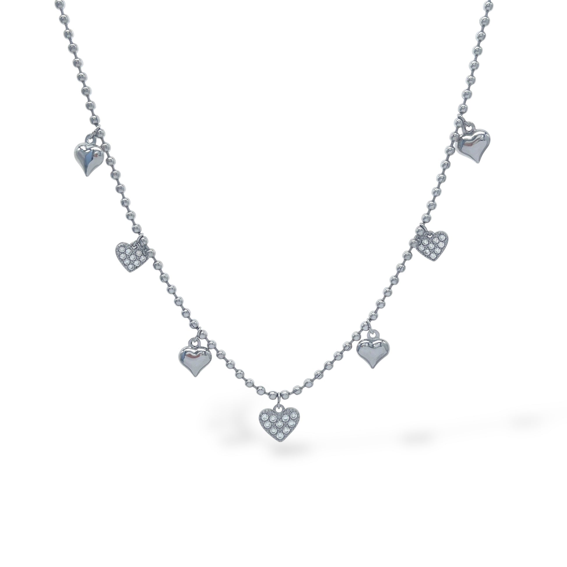 Collana Palline e Cuori Sparkling