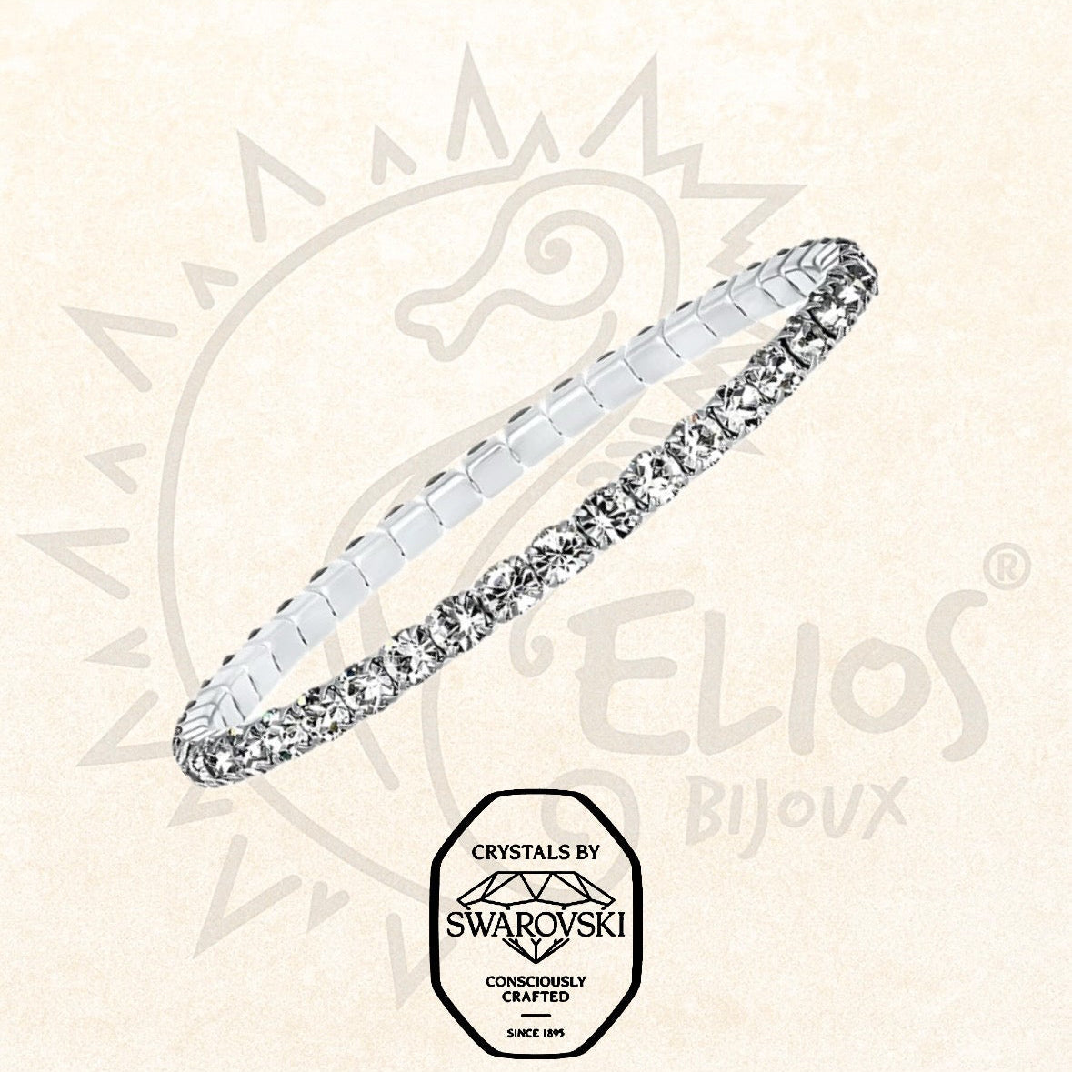 Swarovsky Tennis Bianco/Silver