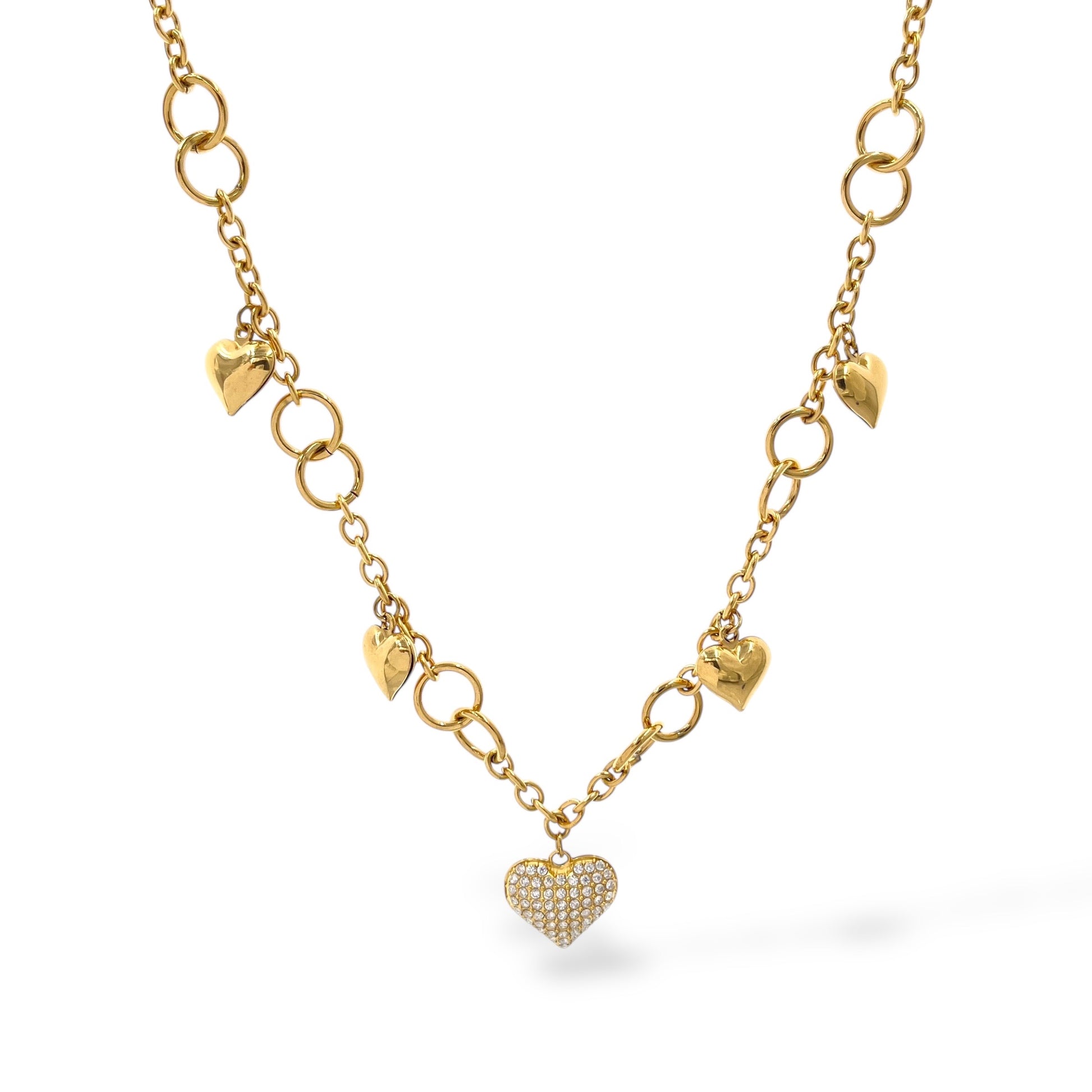 Collana Sonaglio Cuore Strass