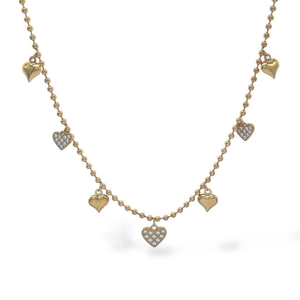 Collana Palline e Cuori Sparkling