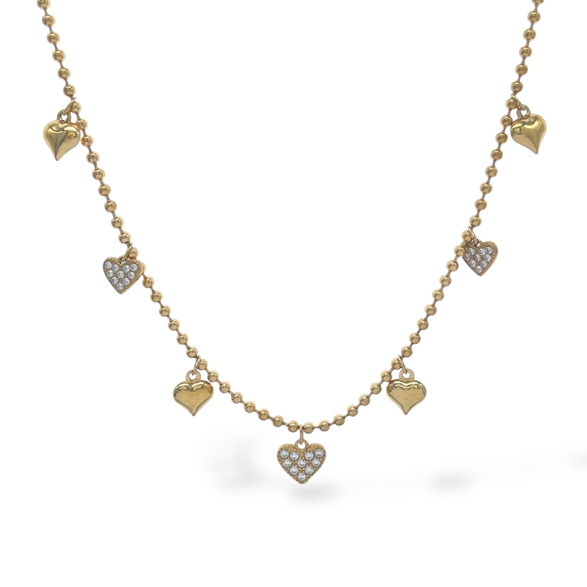 Collana Palline e Cuori Sparkling