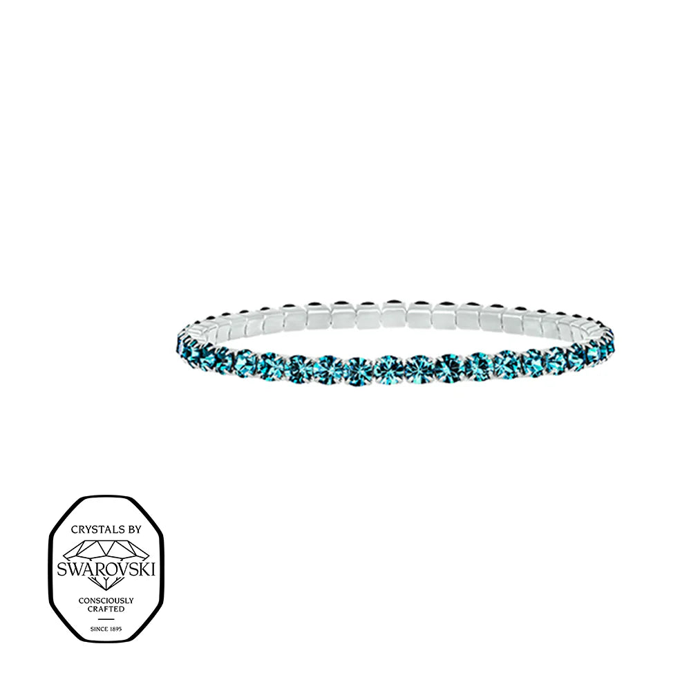 Swarovsky Tennis Acquamarina/Silver