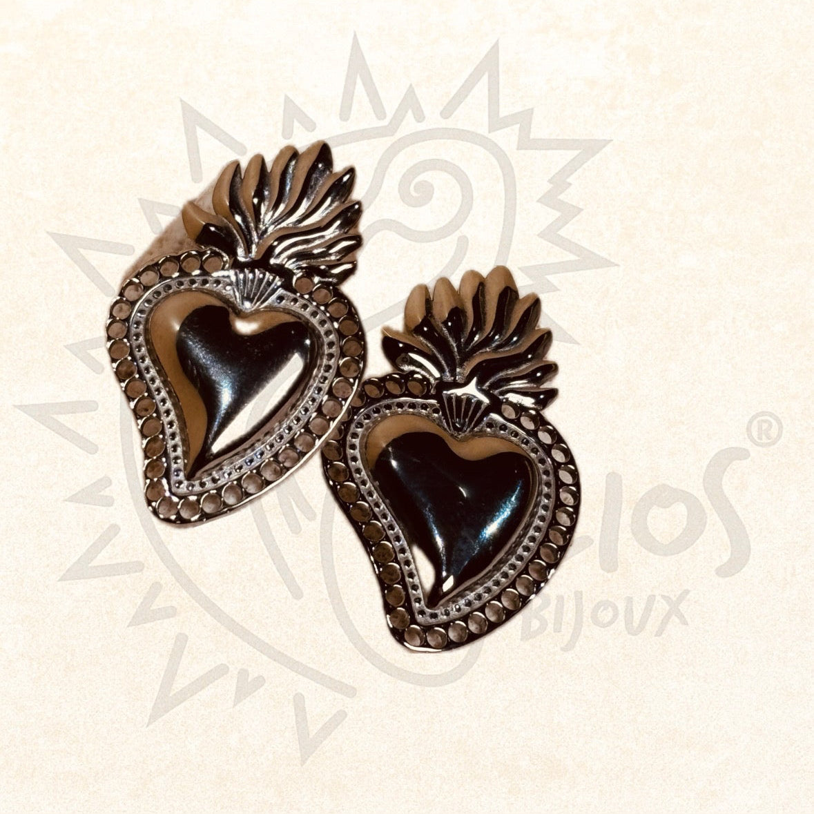 Orecchini Cuore Sacro Fiamma