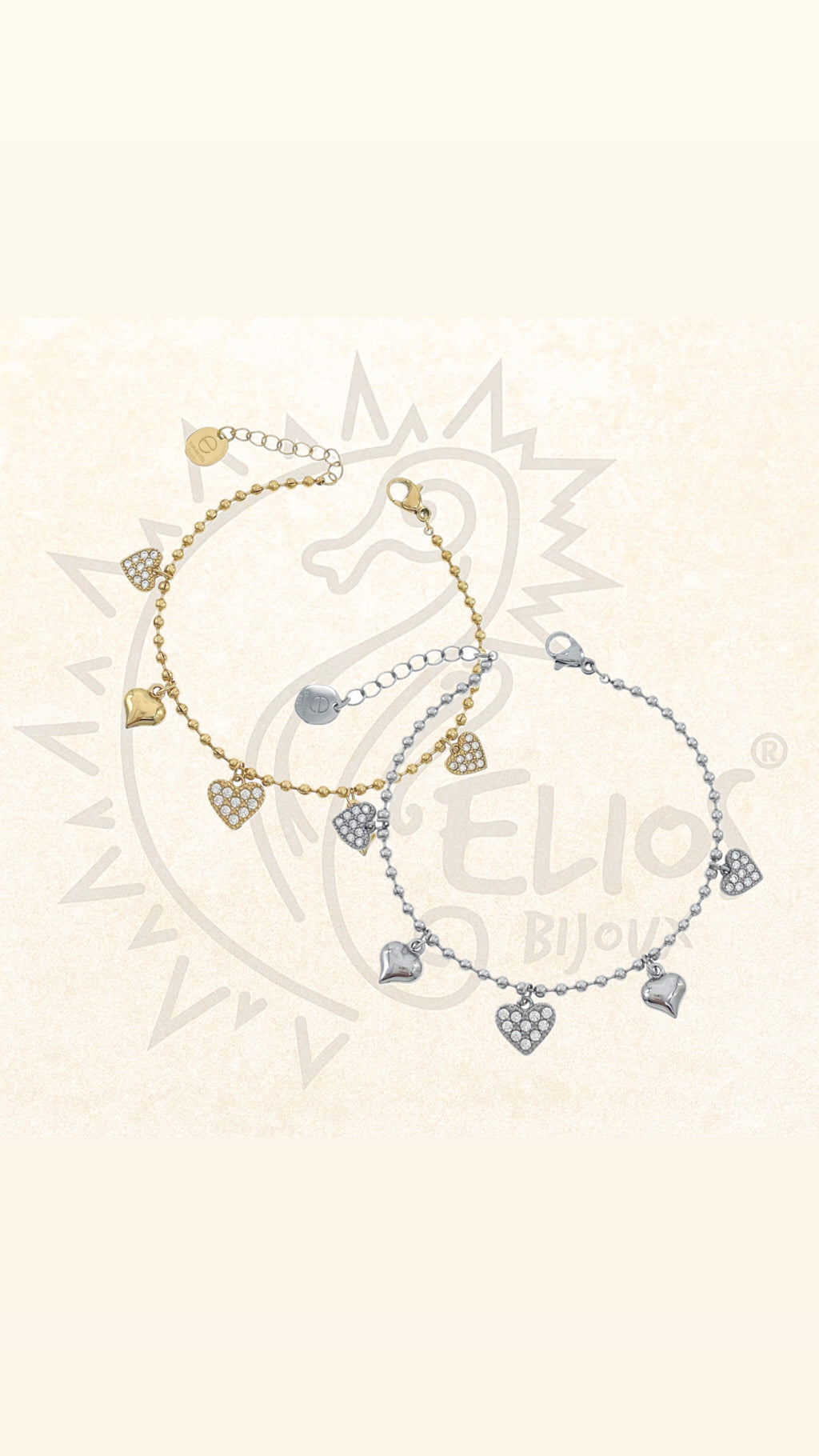 Bracciale Palline e Cuori Sparkling