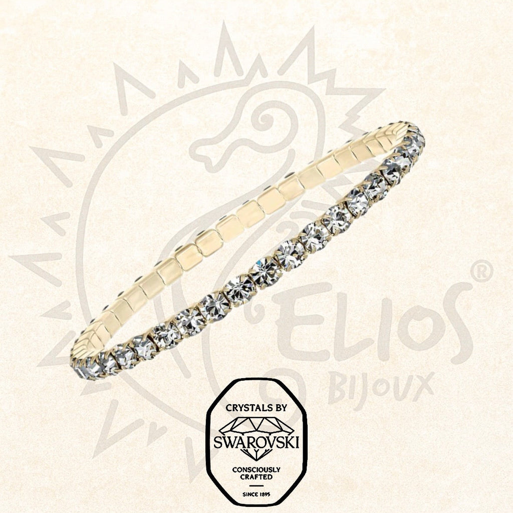 Swarovsky Tennis Bianco/Gold