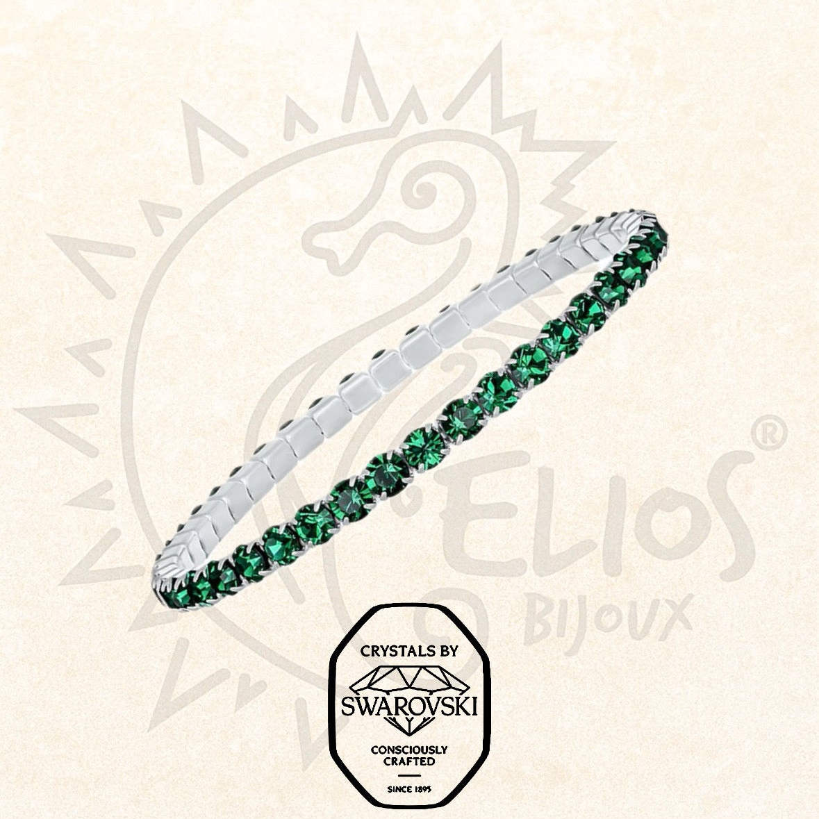 Swarovsky Tennis Smeraldo/Silver