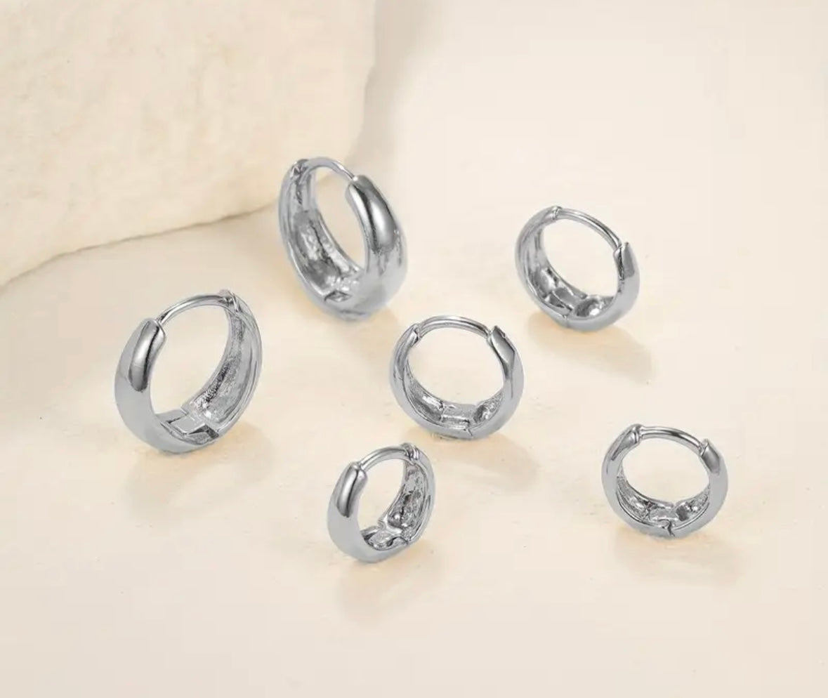 Orecchini Chubby Pop Hoops Silver