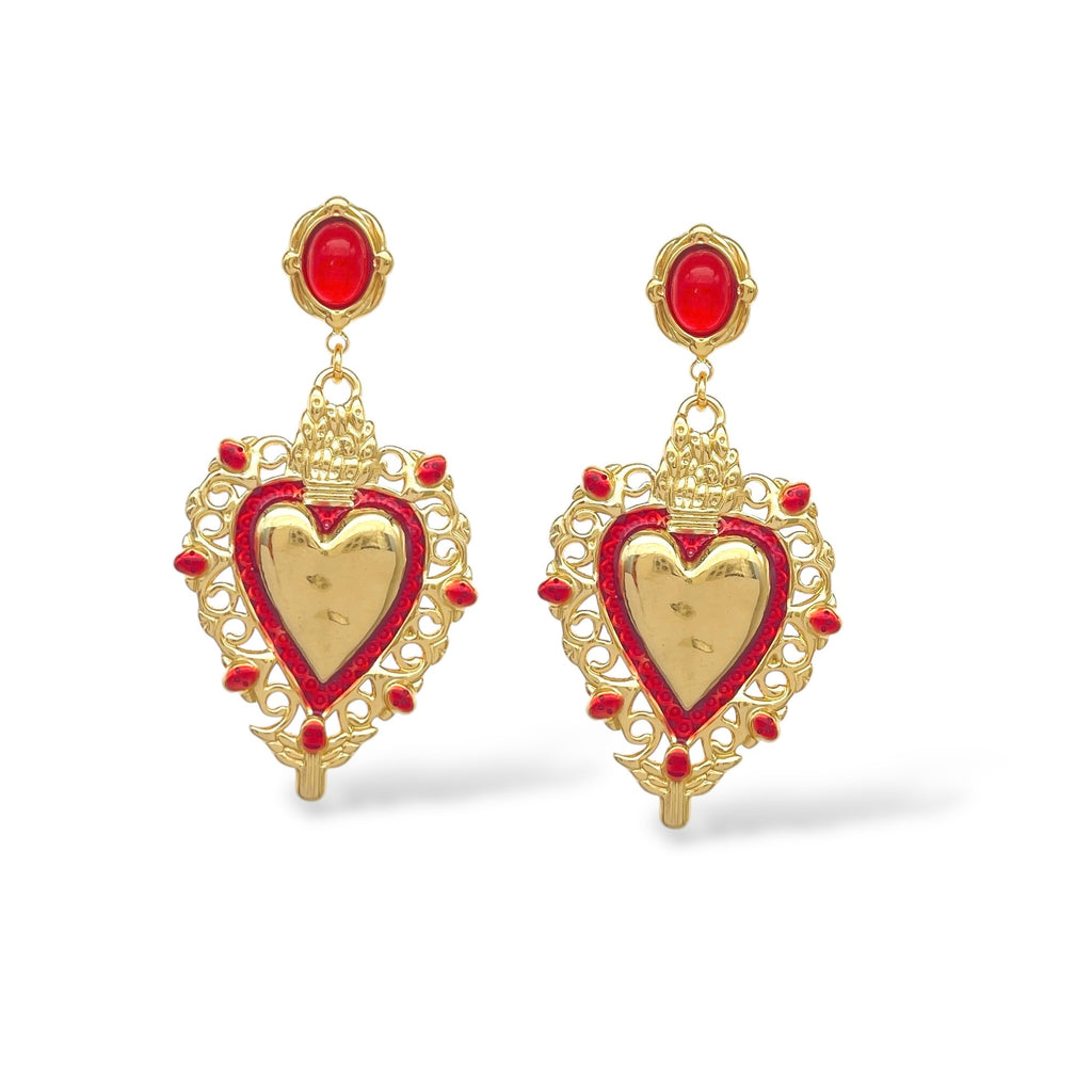 Orecchini Cuore Sacro Fiamma