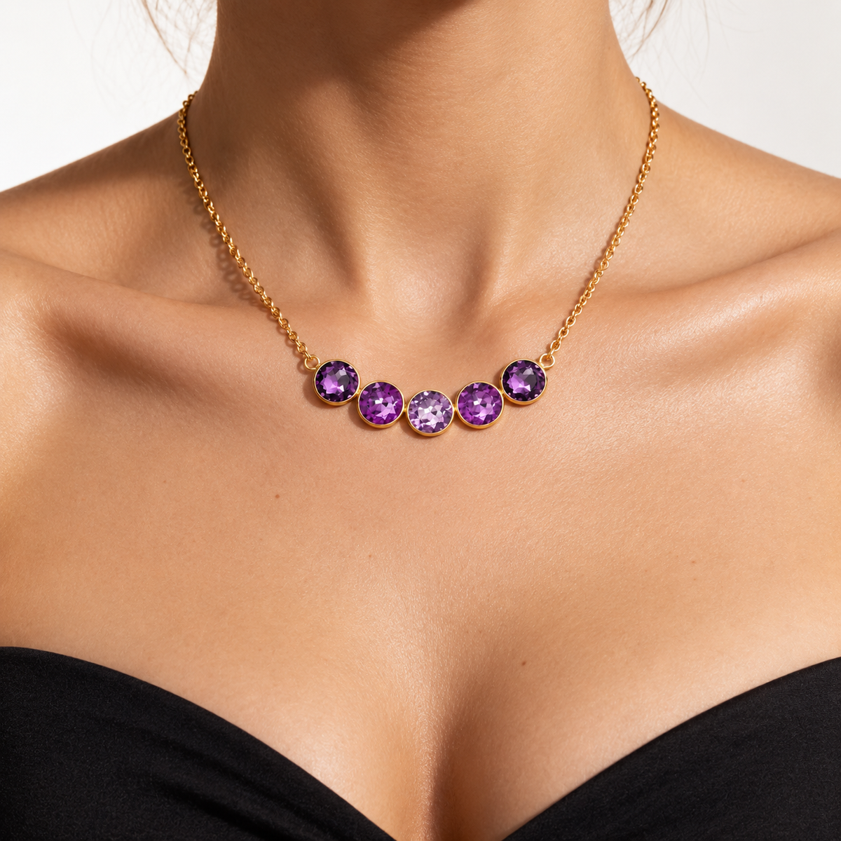 Collana girocollo mezzaluna Swarovsky