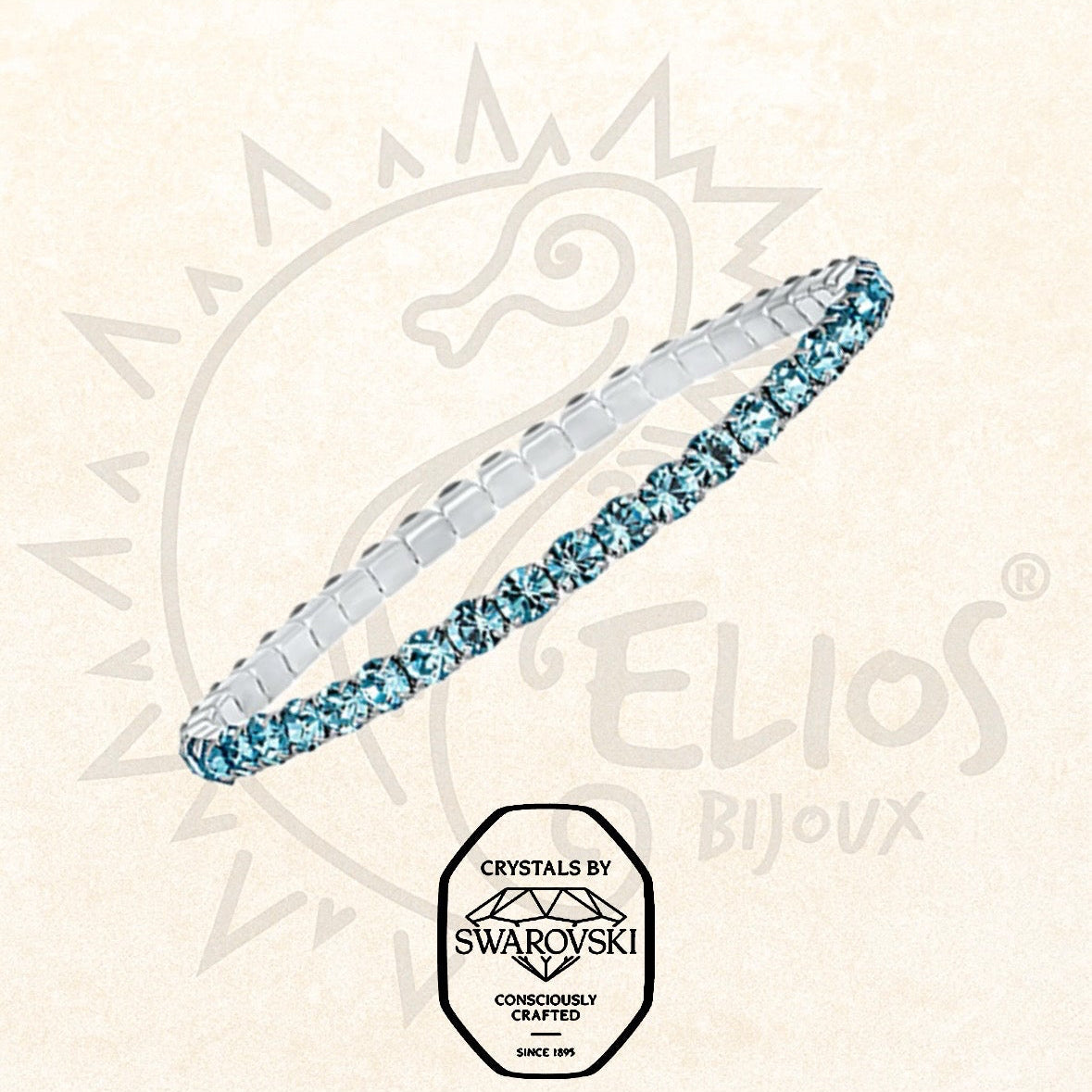 Swarovsky Tennis Azzurro Chiaro/Silver