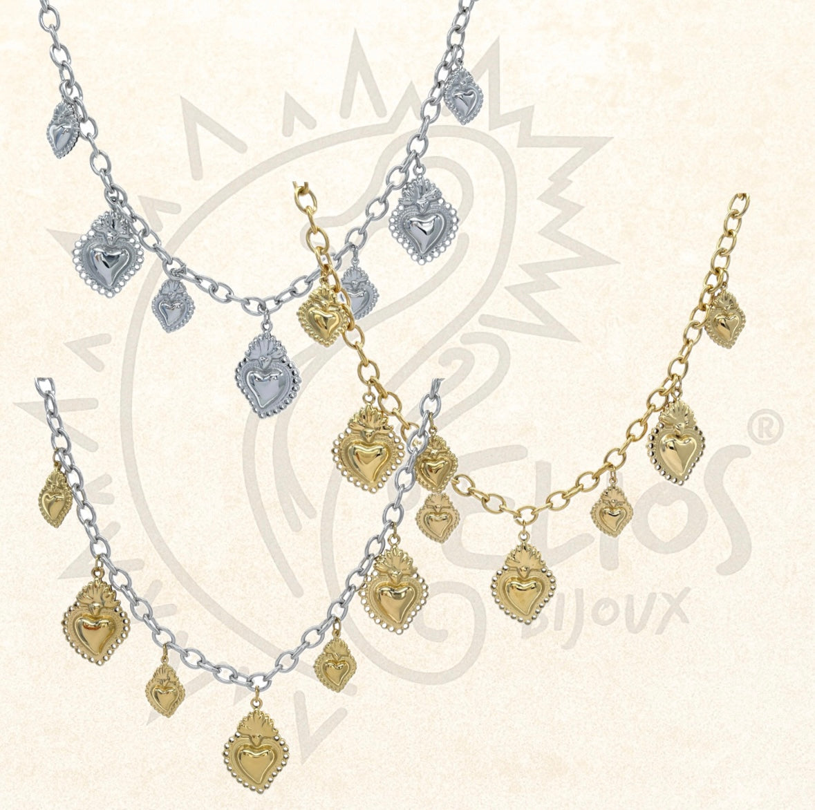 Collana 7 Cuori Sacri
