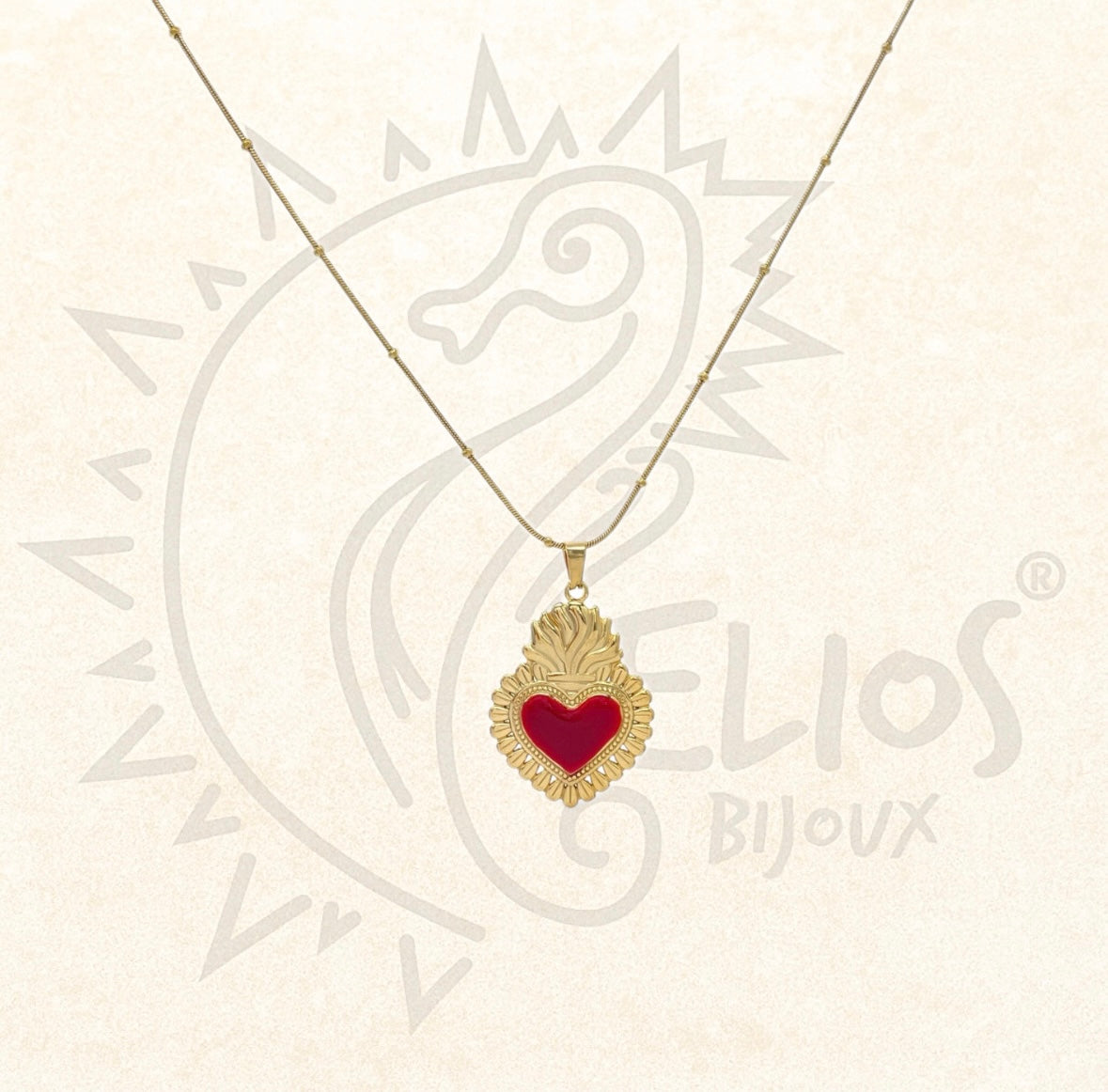 Collana Cuore Sacro Smaltato