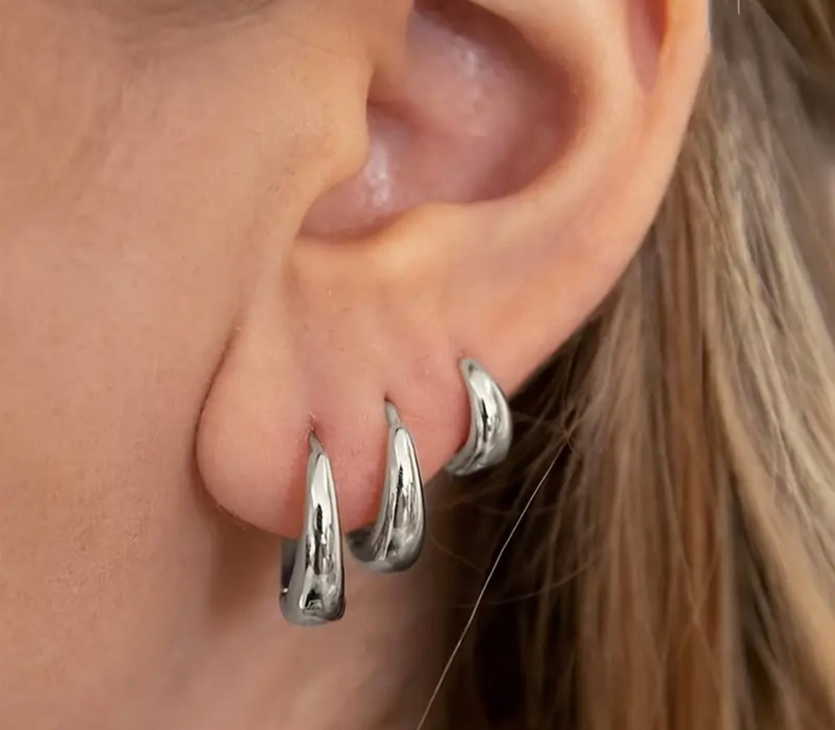 Orecchini Chubby Pop Hoops Silver