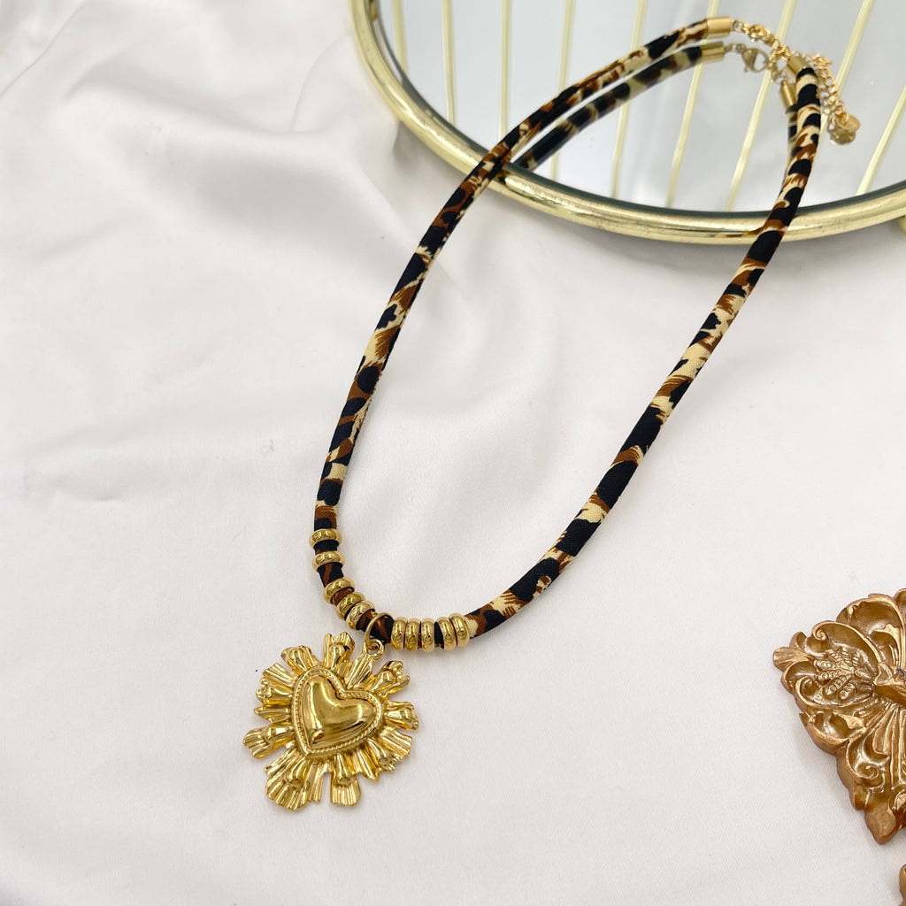 Collana Leopard Cuore Sacro Big