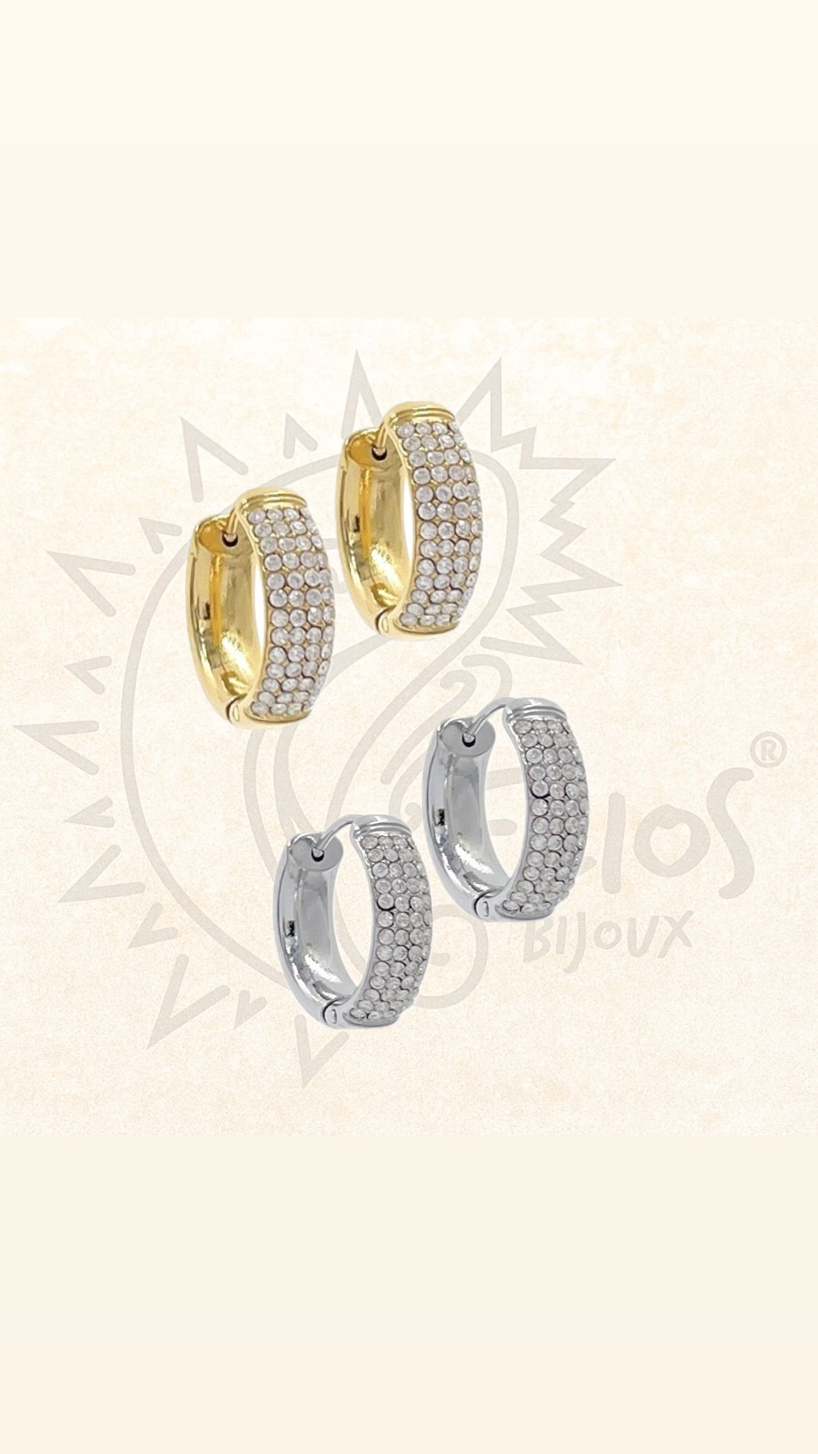 Orecchini Cerchietto Chubby Strass