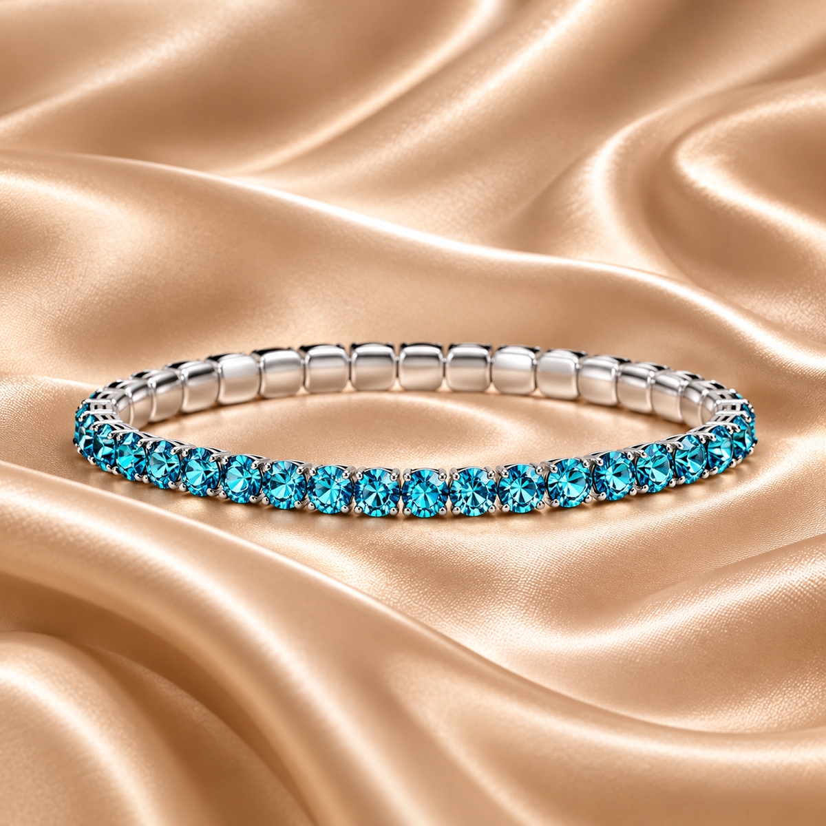 Swarovsky Tennis Acquamarina/Silver