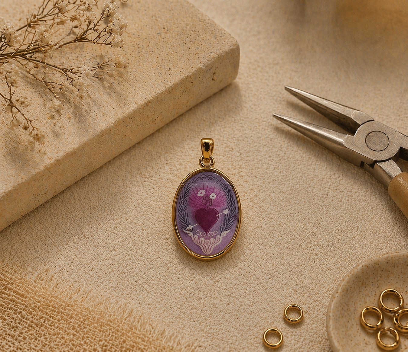 Ciondolo CUORE SACRO VIOLA