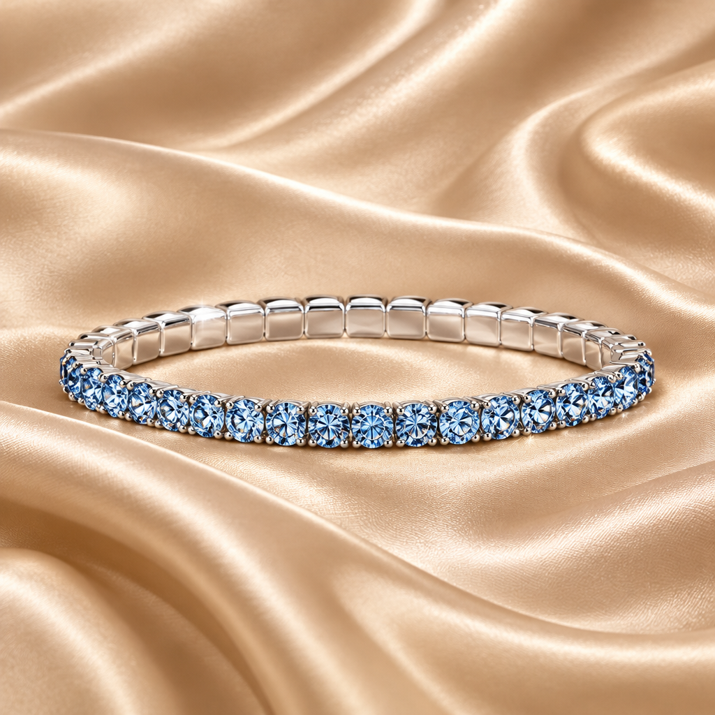 Swarovsky Tennis Azzurro Chiaro/Silver