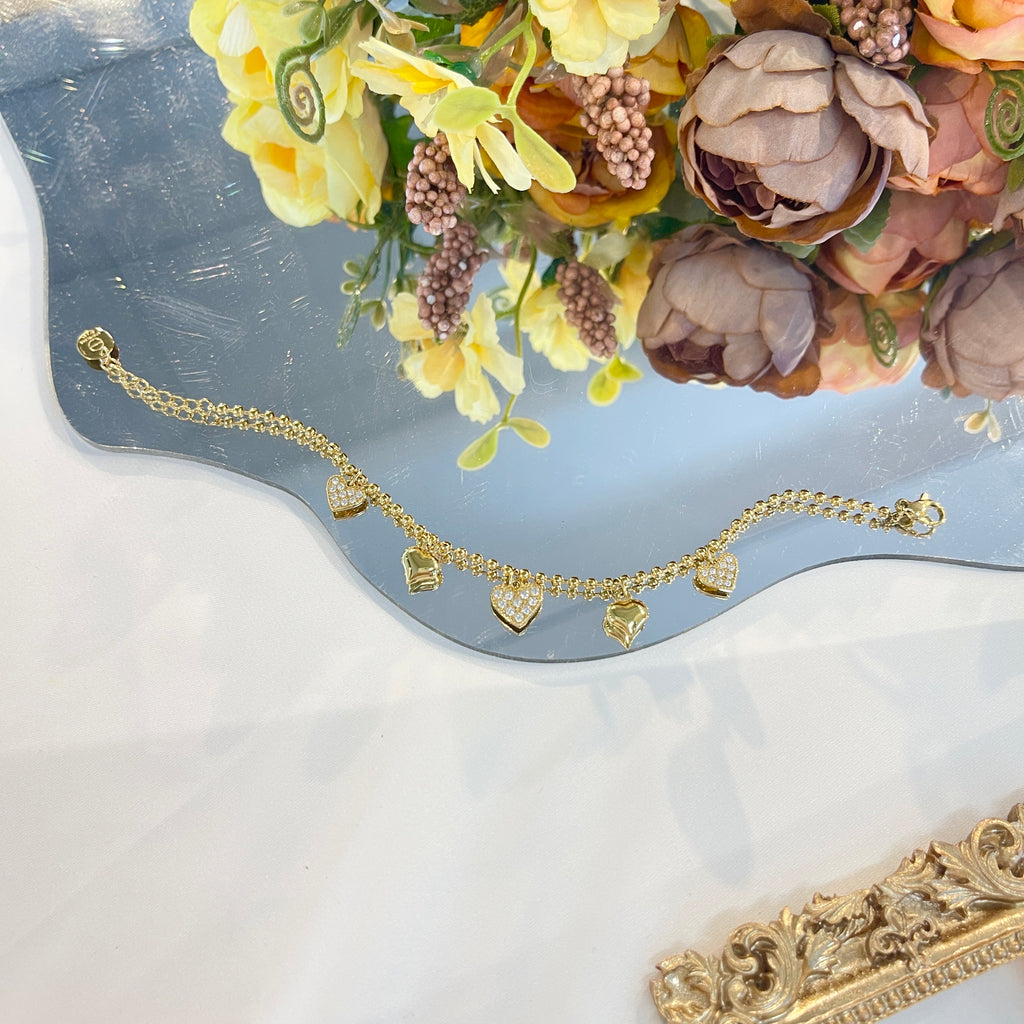 Bracciale Palline e Cuori Sparkling