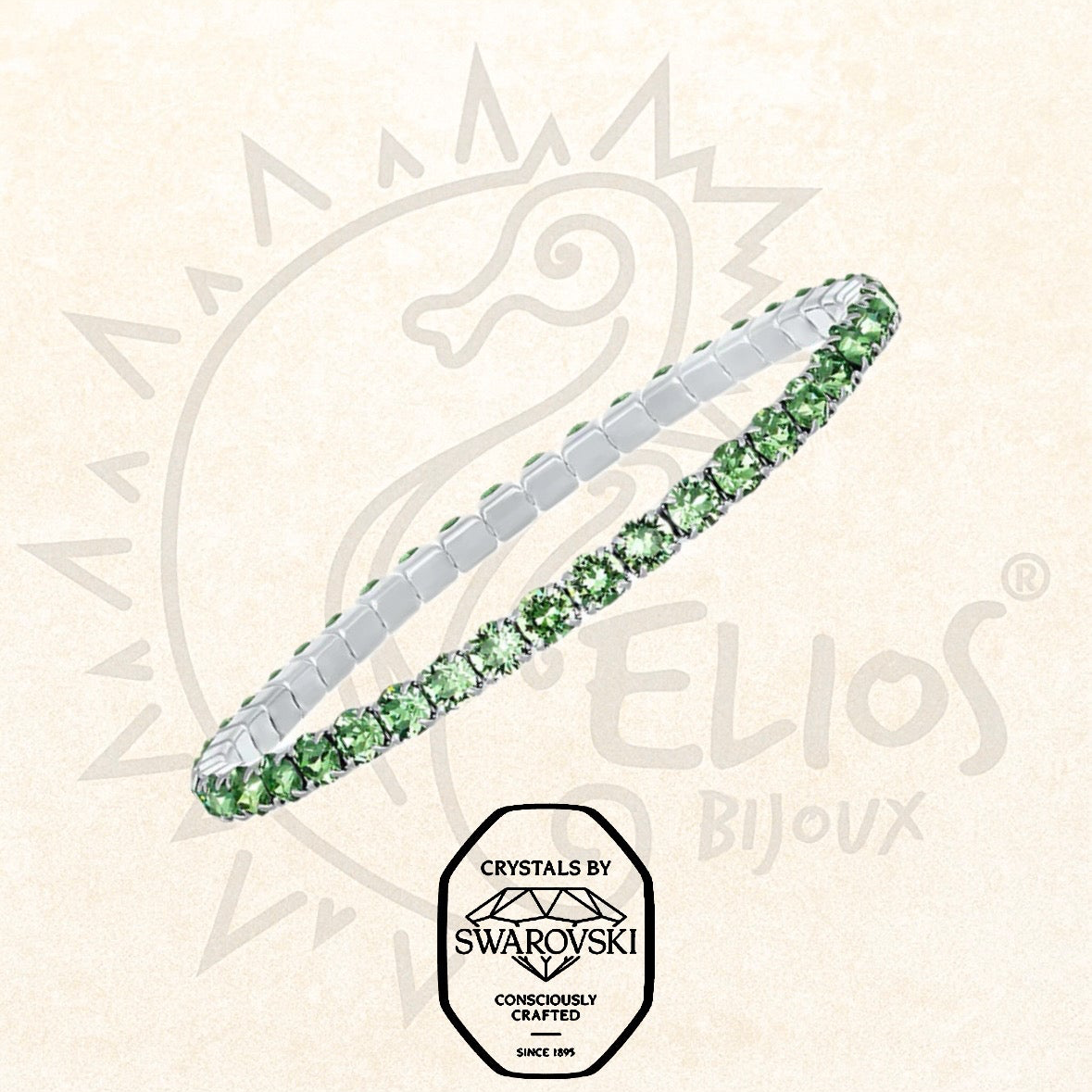 Swarovsky Tennis Verde Chiaro/Silver