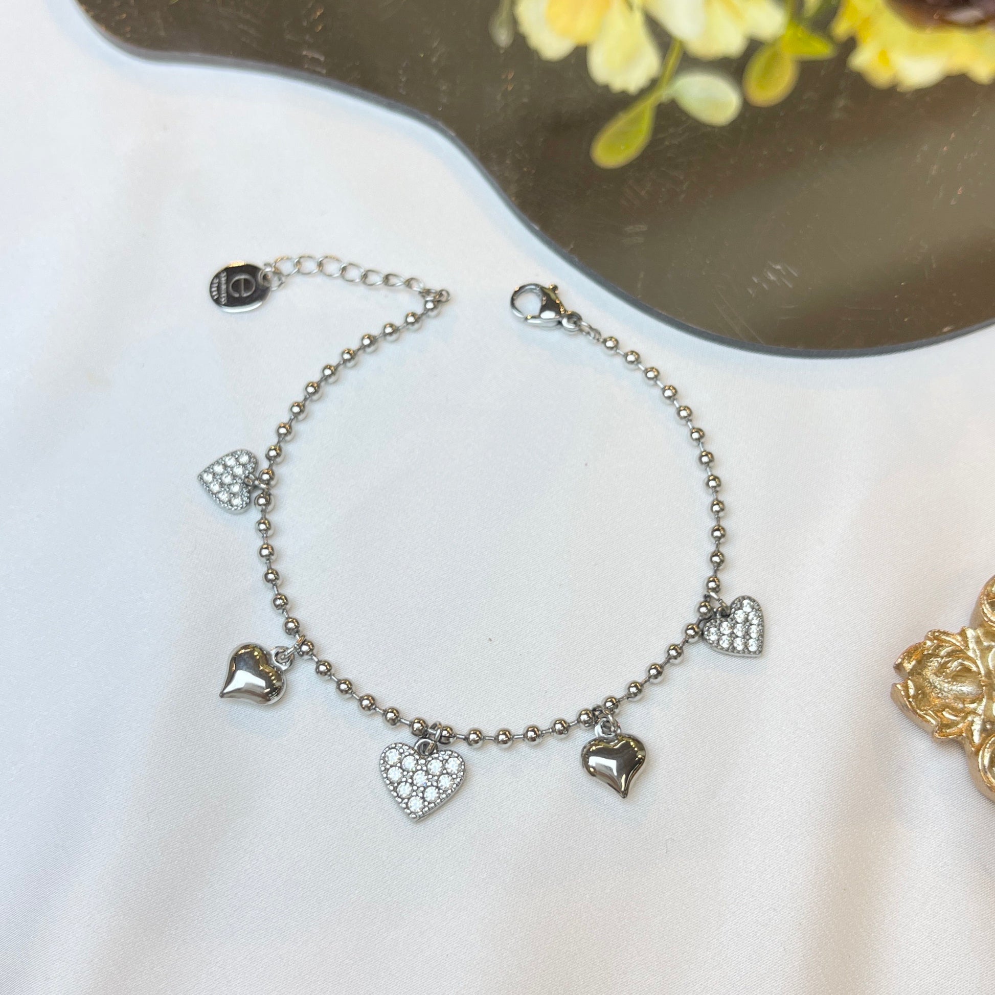 Bracciale Palline e Cuori Sparkling