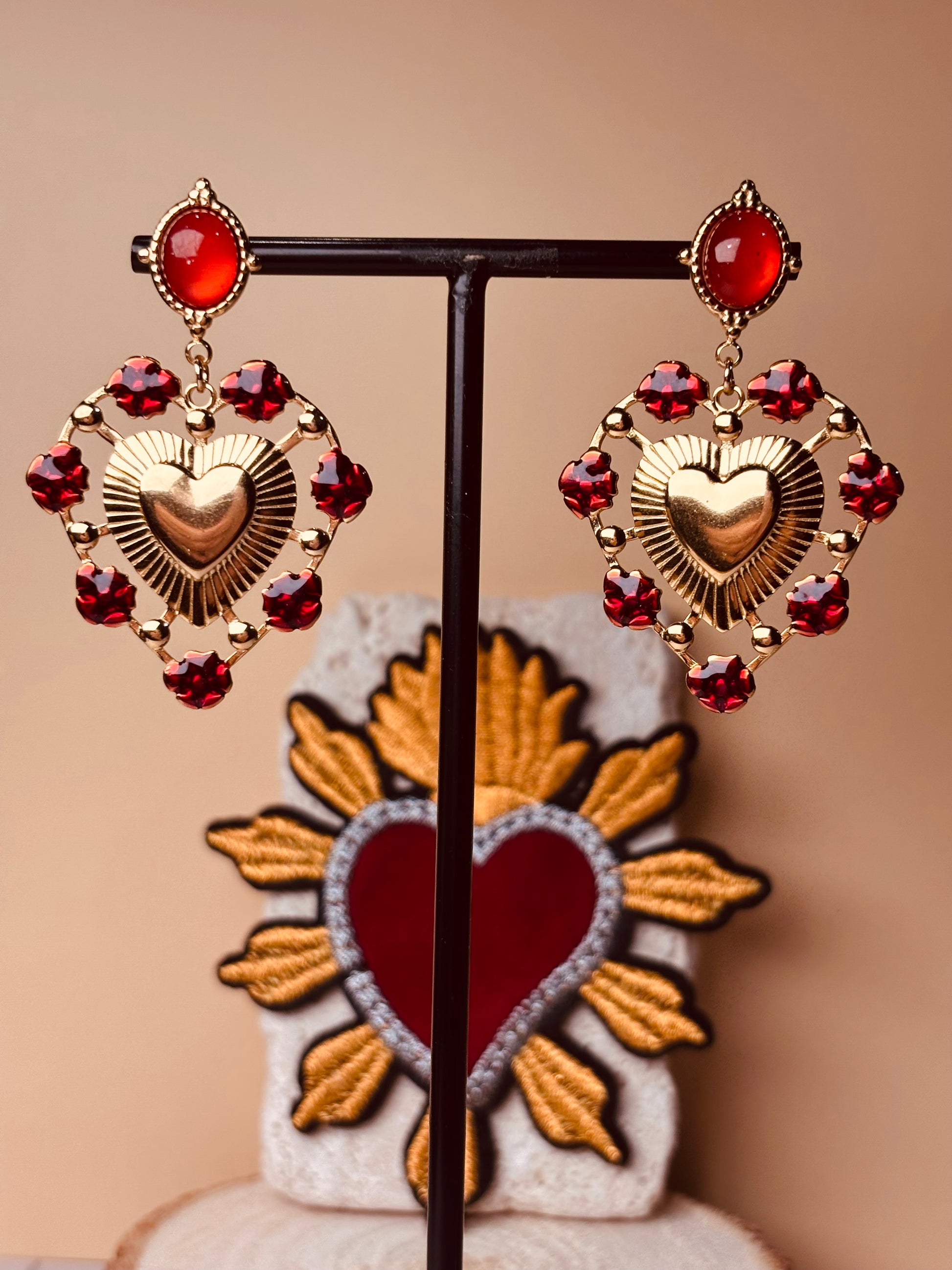 Orecchini Cuore Sacro Fiori