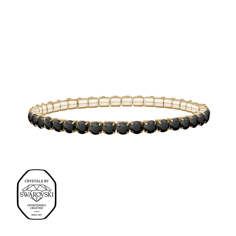 Swarovsky Tennis Nero/Gold