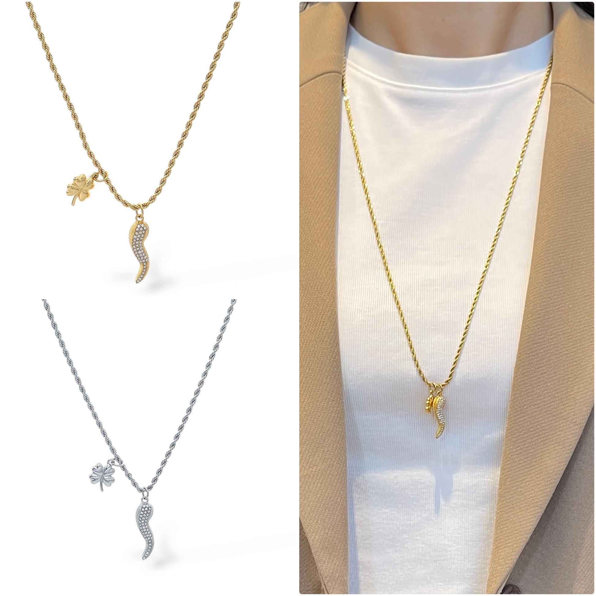 Collana Lunga Sparkling Luck