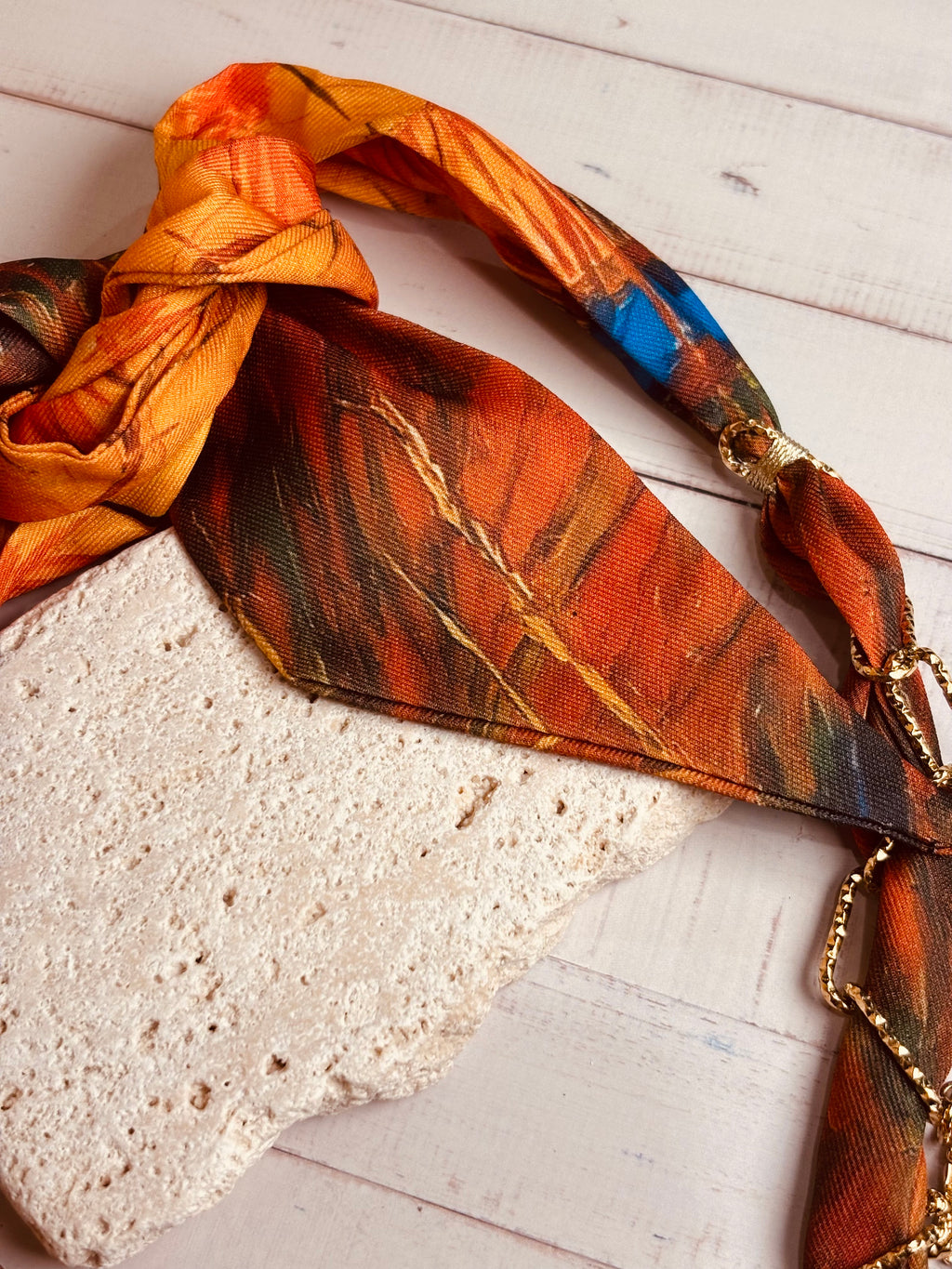 Collana Foulard Cuori e Catena