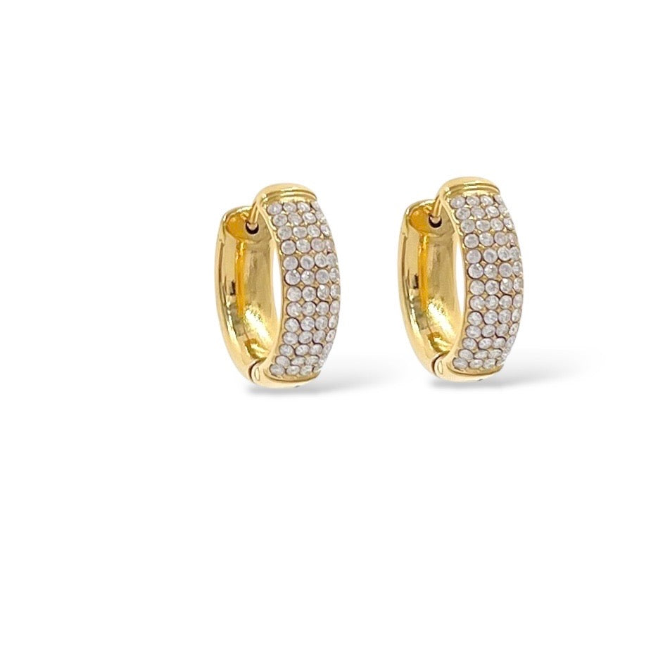 Orecchini Cerchietto Chubby Strass