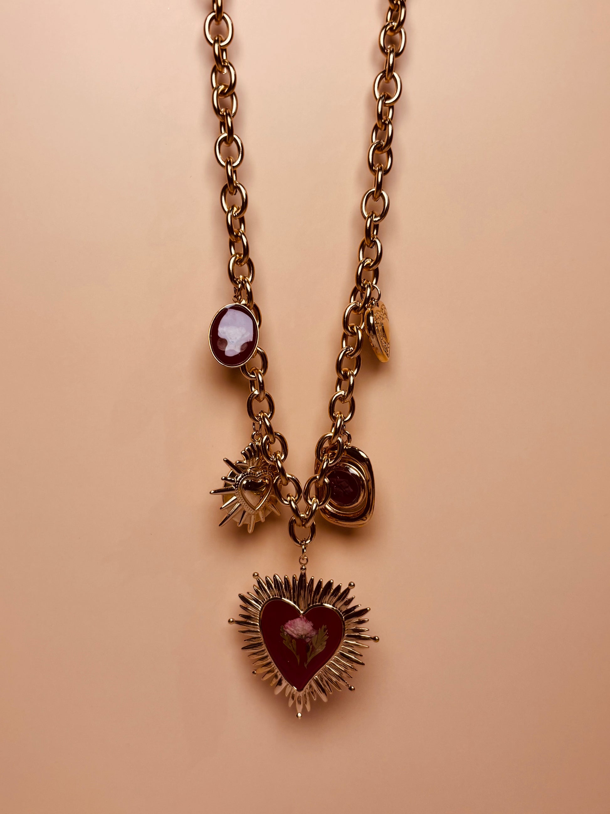 Collana Cuore Sacro Fiori