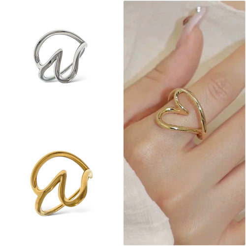 Anello Cuore Fluido