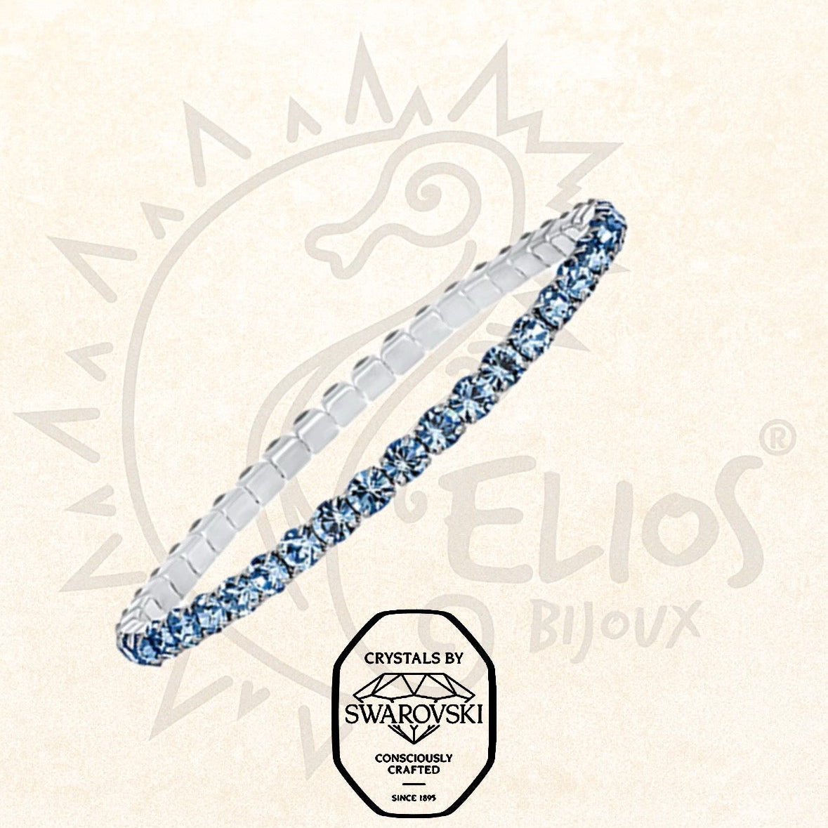 Swarovsky Tennis Azzurro Cielo/Silver