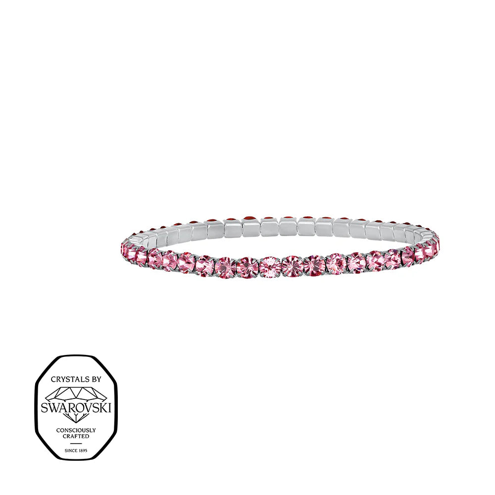 Swarovsky Tennis Rosa/Silver