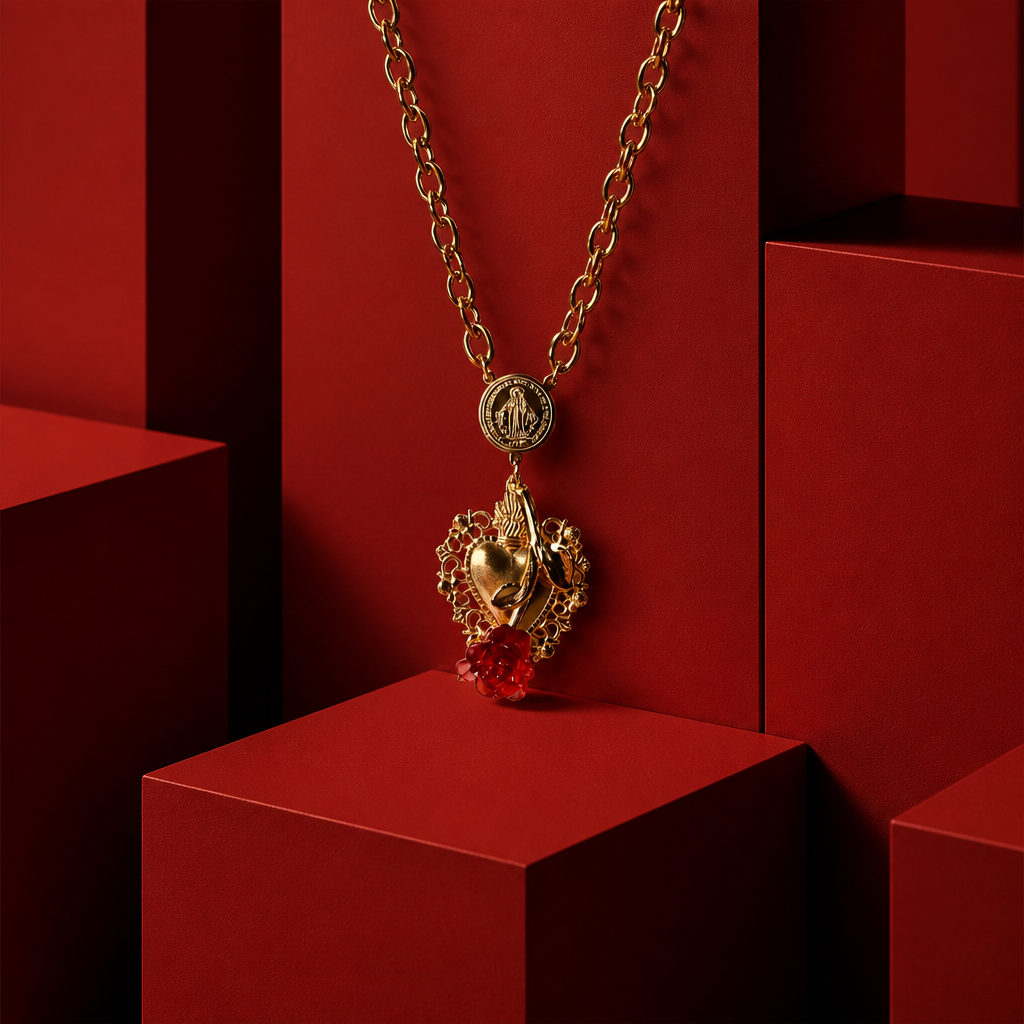 Collana Cuore Sacro & Rosa