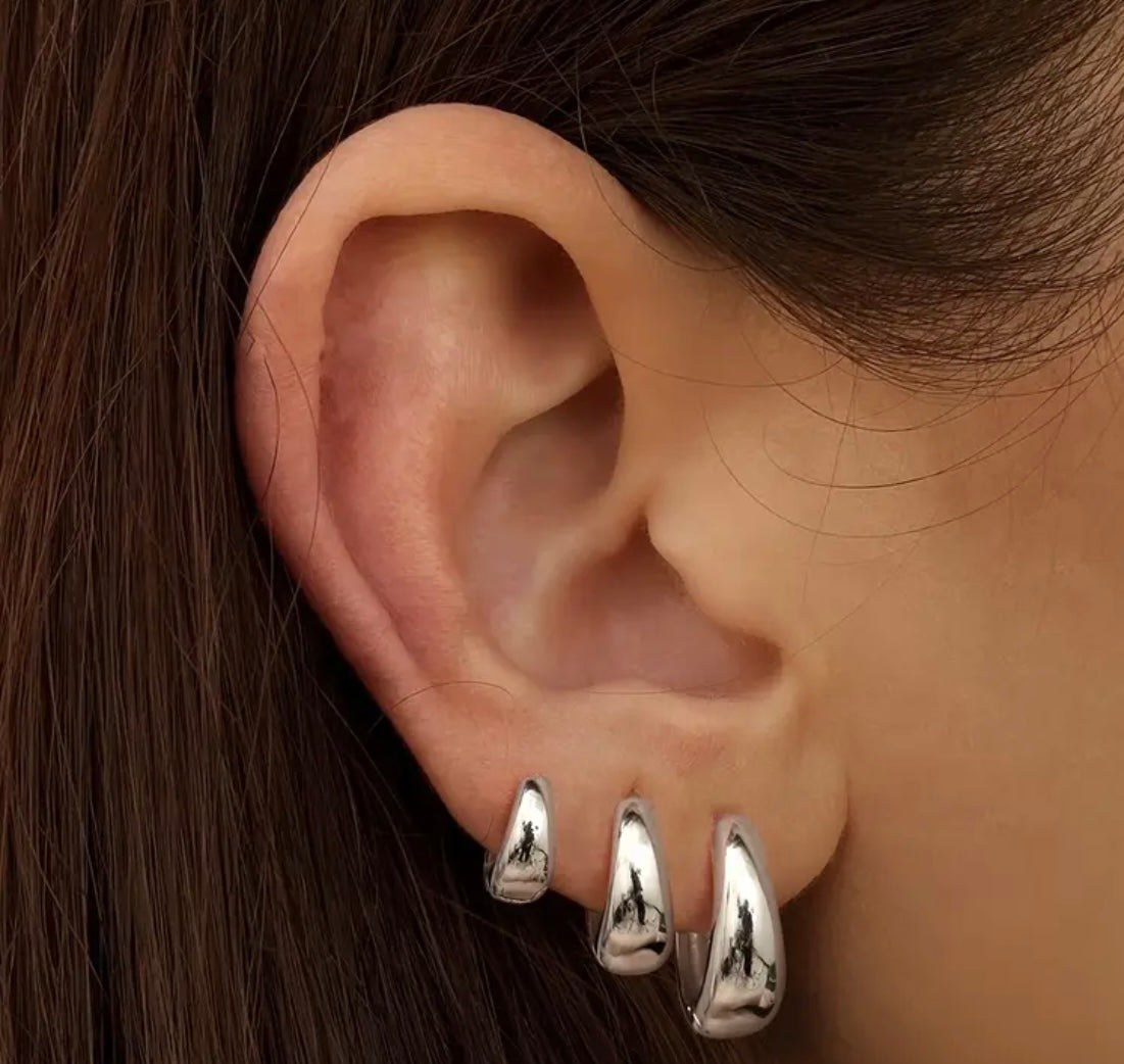 Orecchini Chubby Pop Hoops Silver