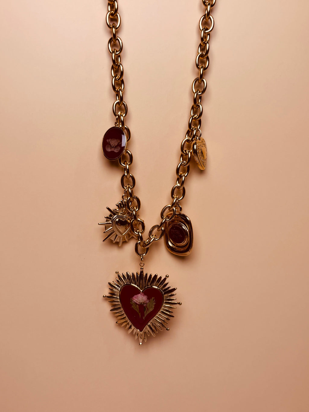 Collana Cuore Sacro Fiori