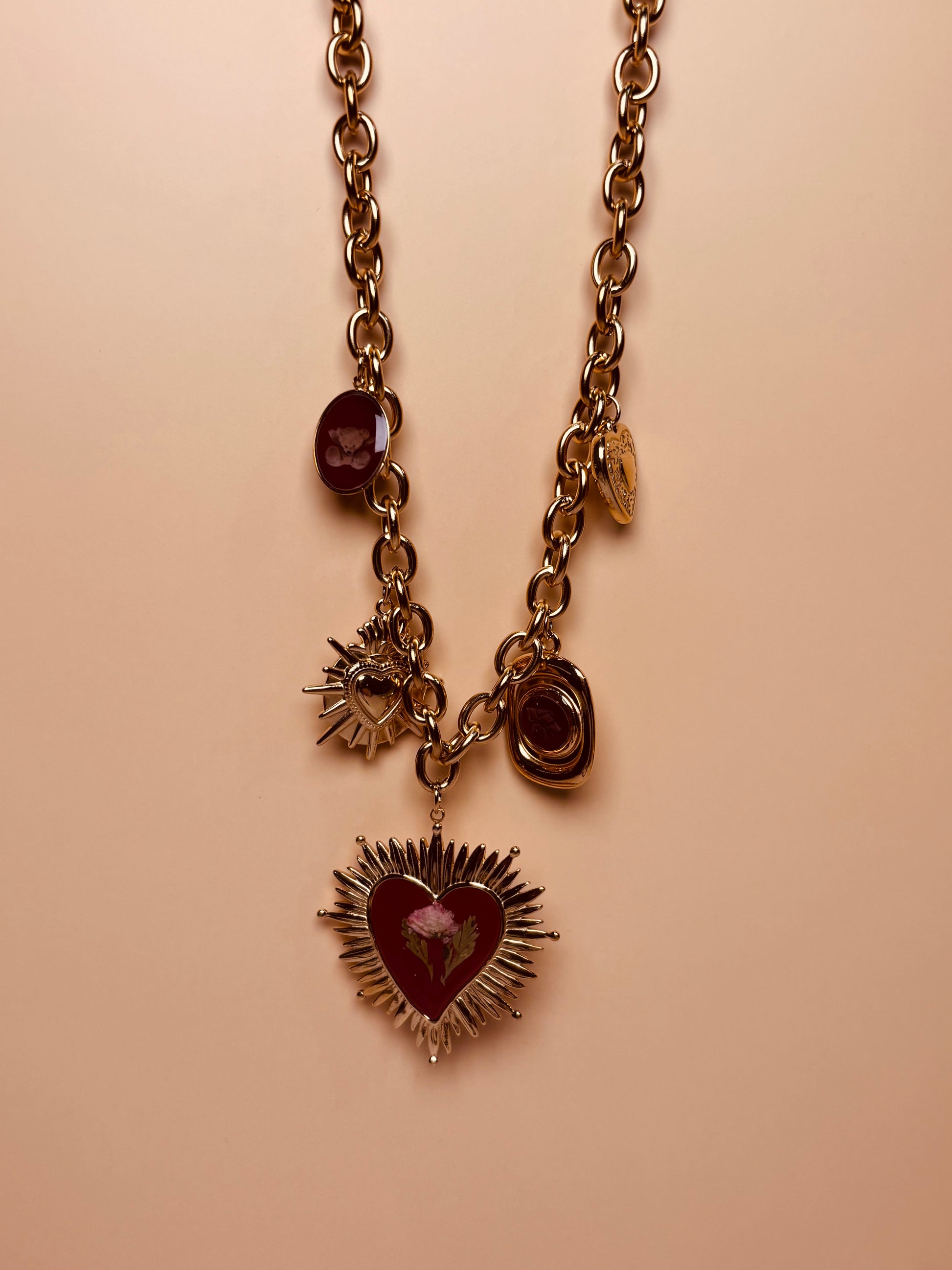 Collana Cuore Sacro Fiori