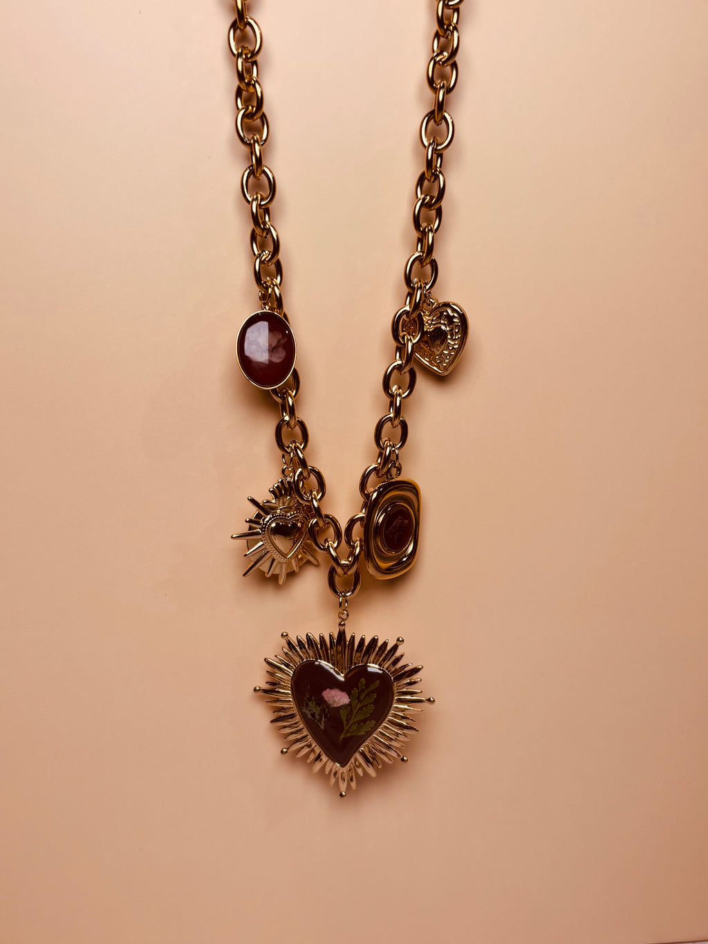 Collana Cuore Sacro Fiori