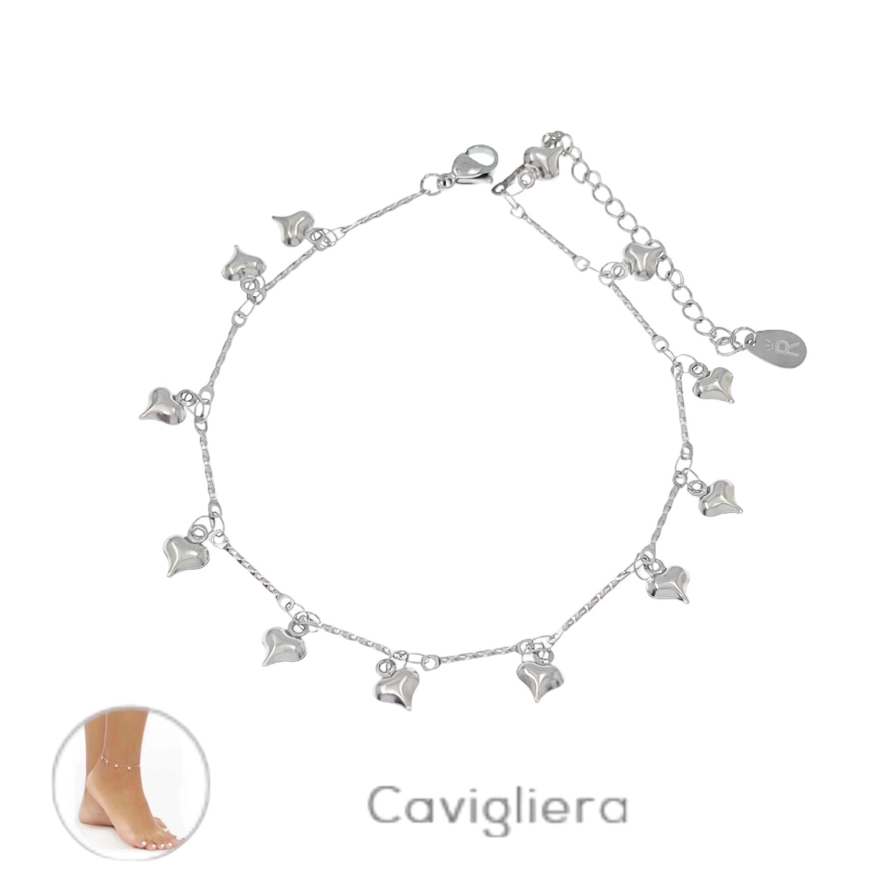 Cavigliera Cuori Sonaglio