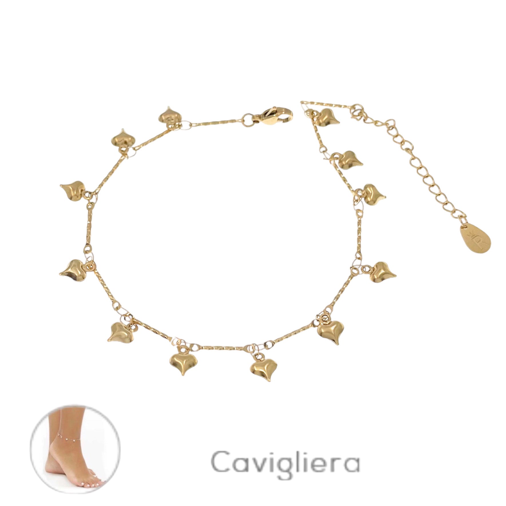 Cavigliera Cuori Sonaglio