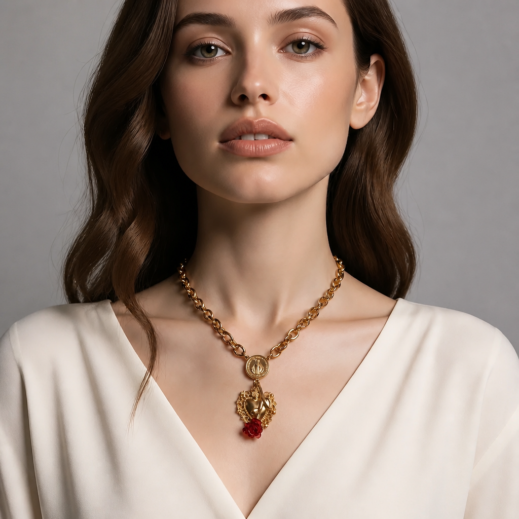 Collana Cuore Sacro & Rosa