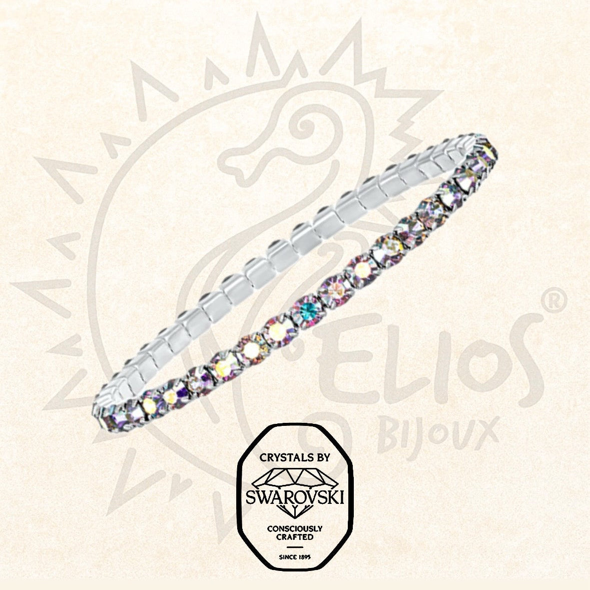Swarovsky Tennis Aurora Boreale/Silver